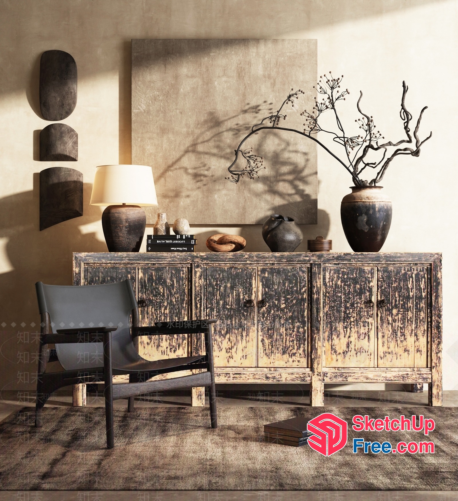 Elegant And Sophisticated Living Room Decor 3D SketchUp File