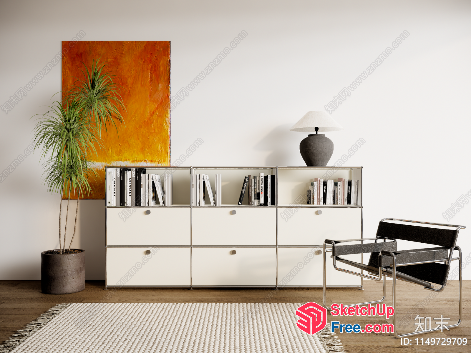 Minimalist Modern Living Room With Scandinavian Style 3D SketchUp File