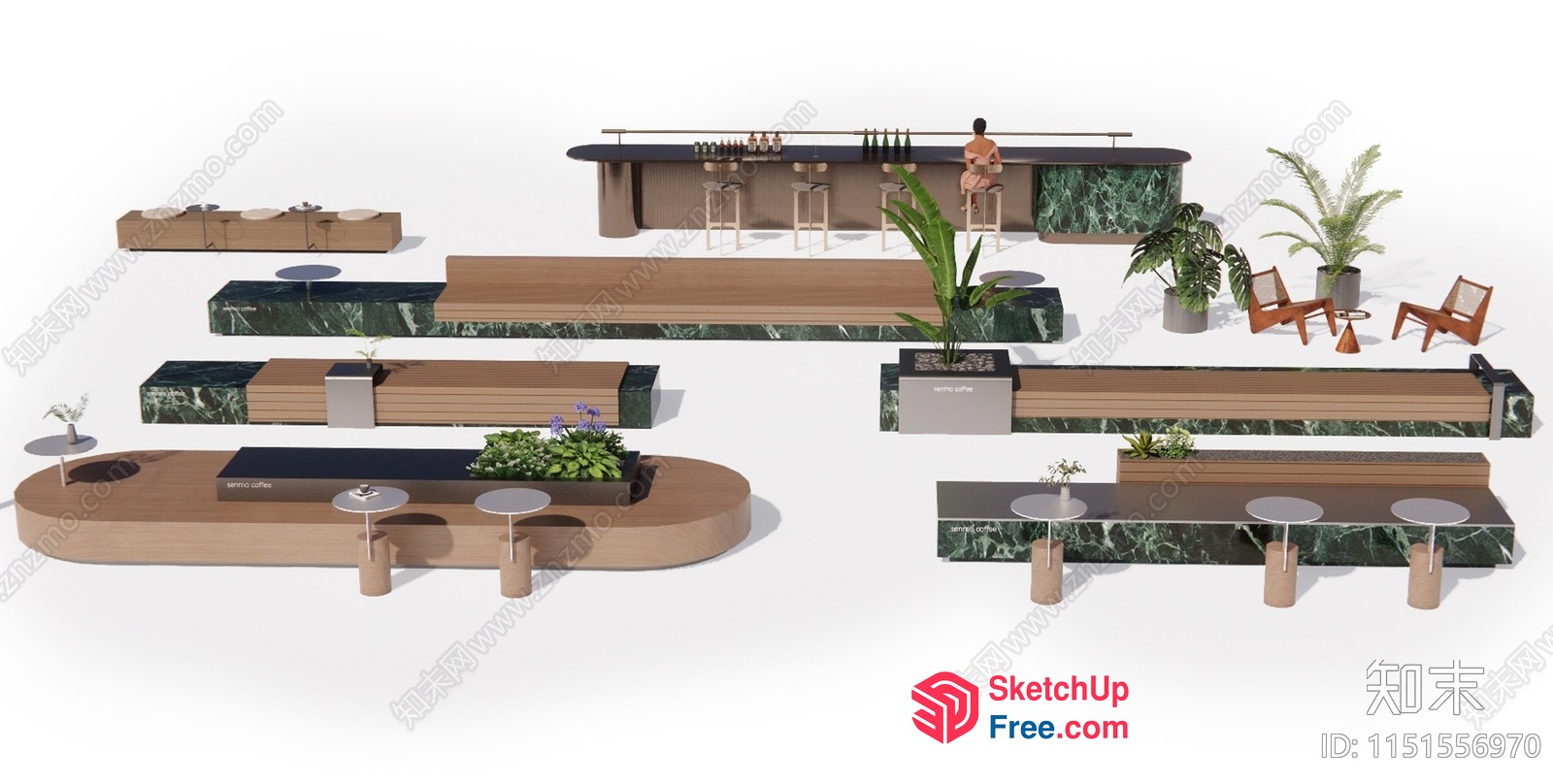 Modern Minimalist Interior With Greenery And Natural Wood 3D SketchUp File