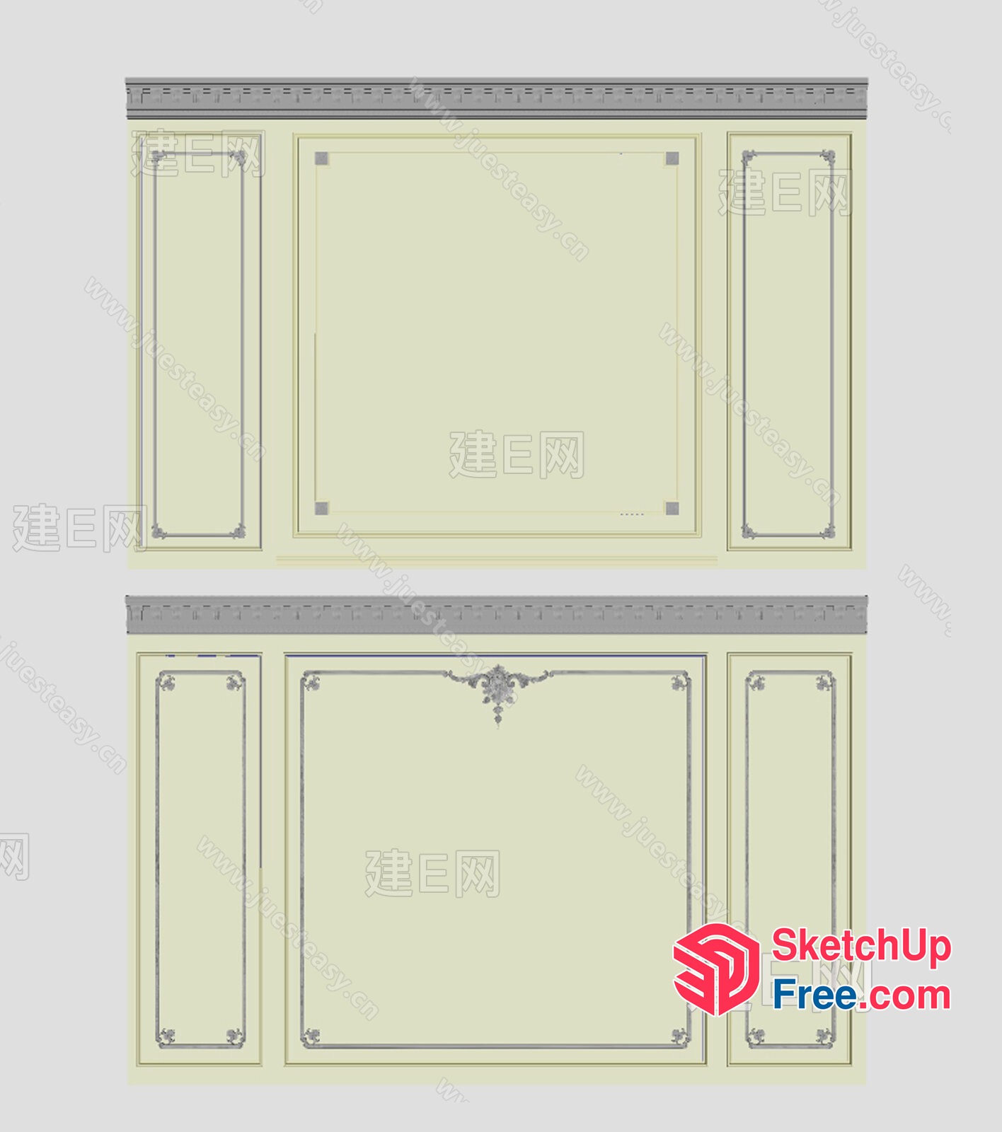 Ornate Moldings And Panels 3D SketchUp File
