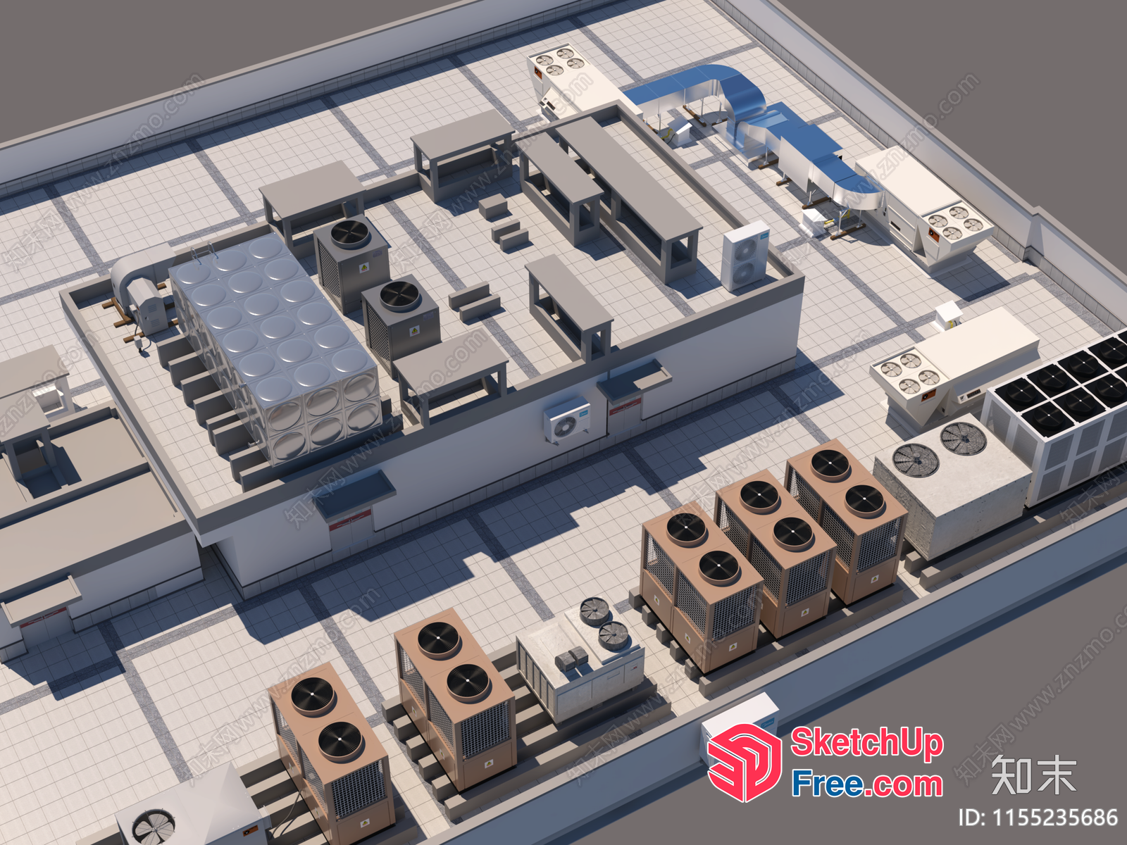 Rooftop Air Conditioning And Ventilation System 3D SketchUp File