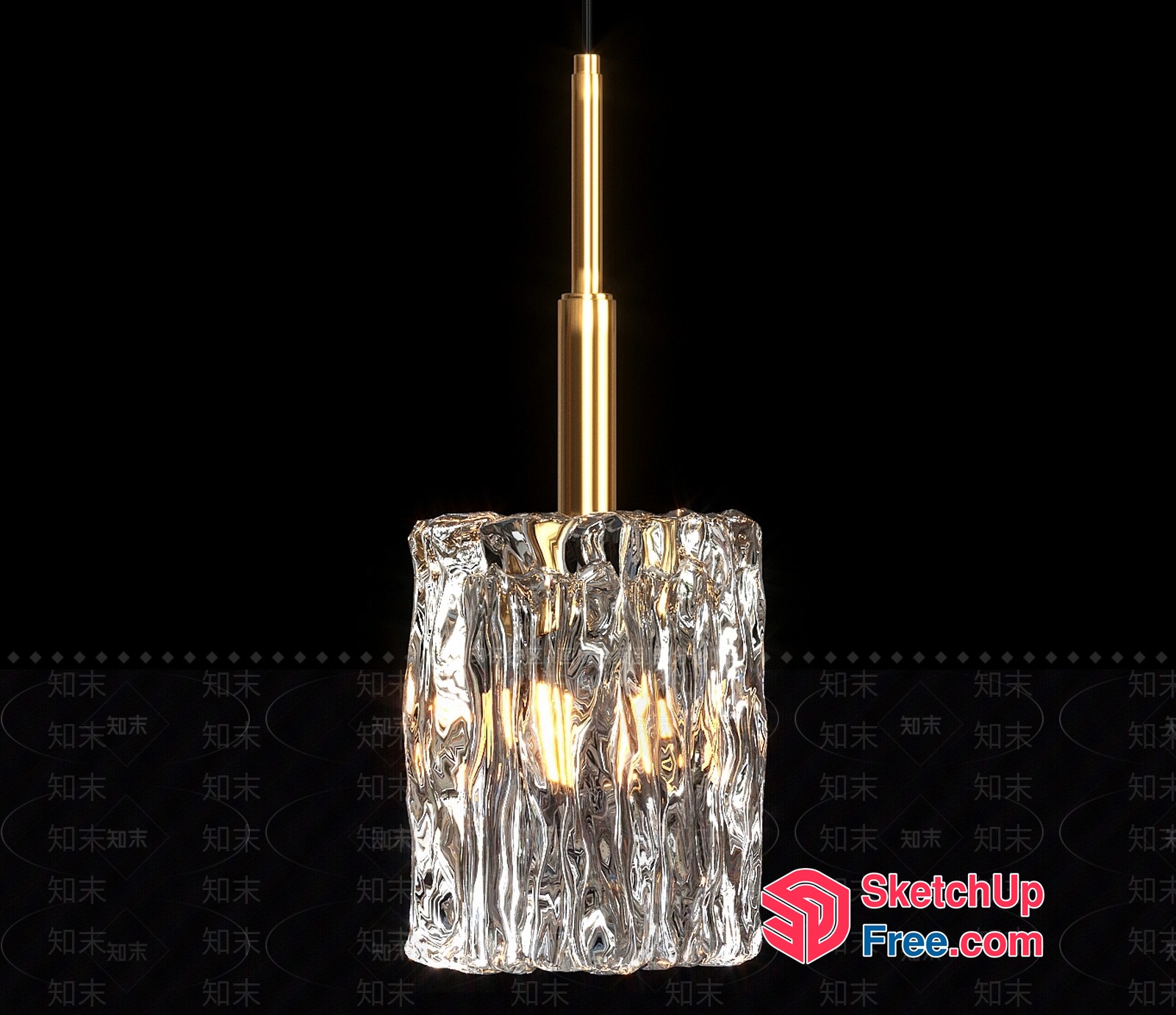 Elegant Glass Pendant Light Fixture 3D SketchUp File