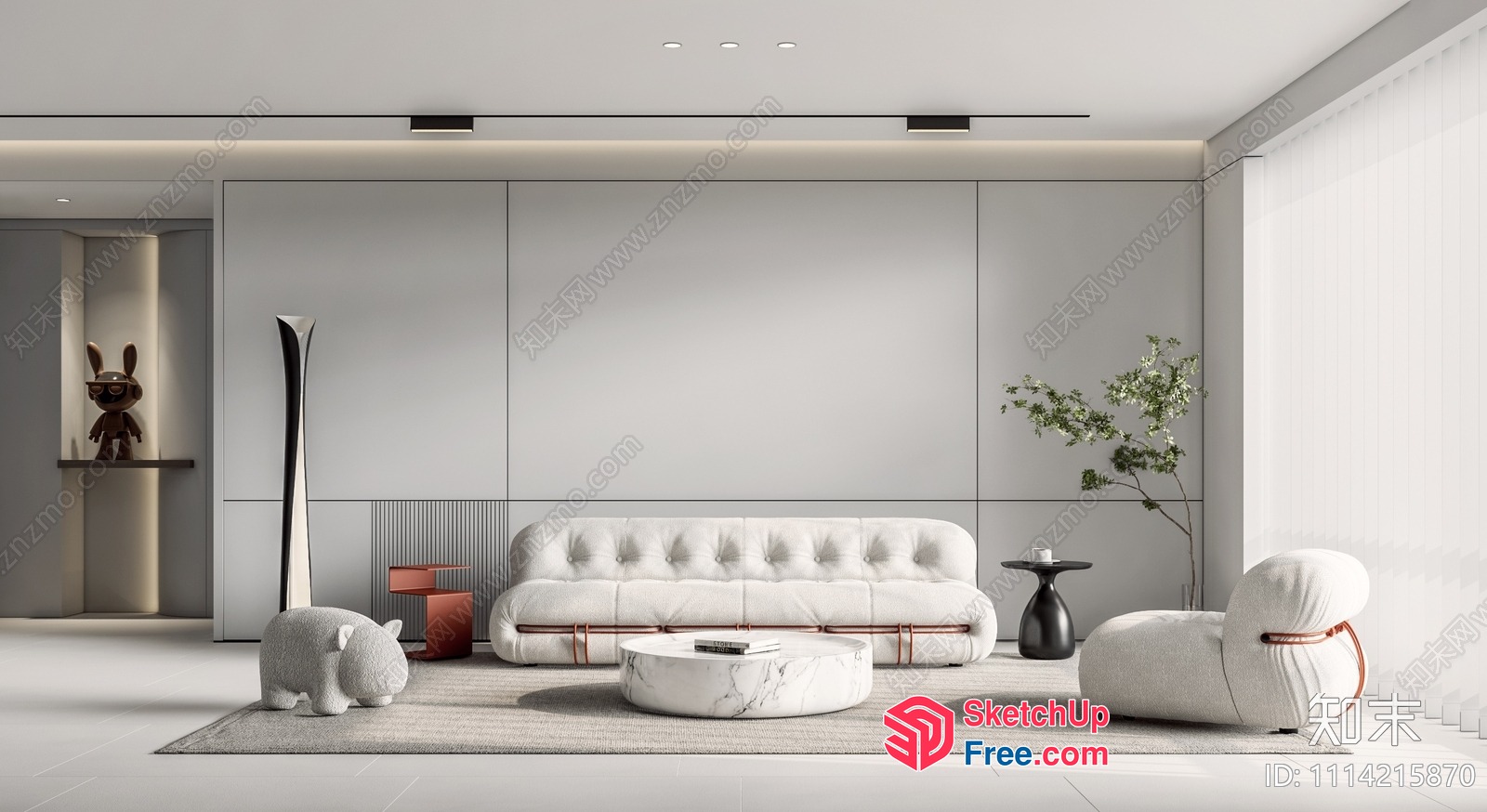 Modern Living Room With Sleek Furniture And Minimalist Decor 3D SketchUp File