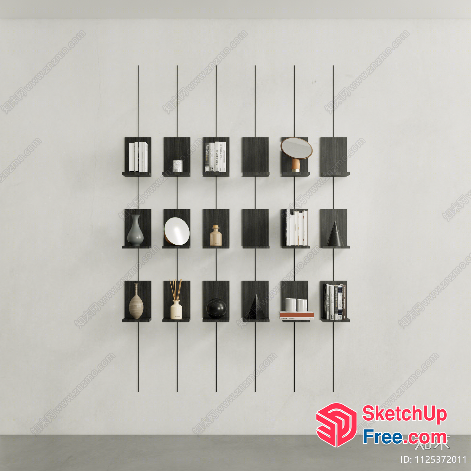Modern Minimalist Shelf Decor 3D SketchUp File