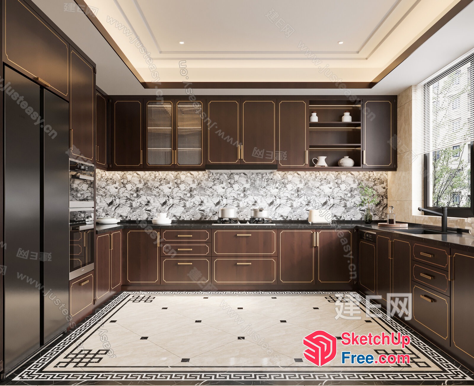 Elegant And Sophisticated Kitchen Interior Design 3D SketchUp File