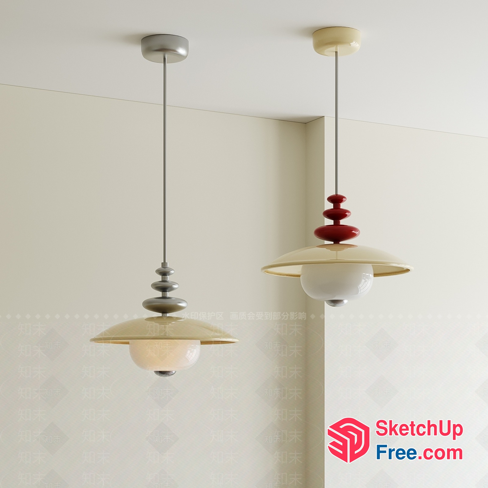 Modern Hanging Light Fixtures 3D SketchUp File