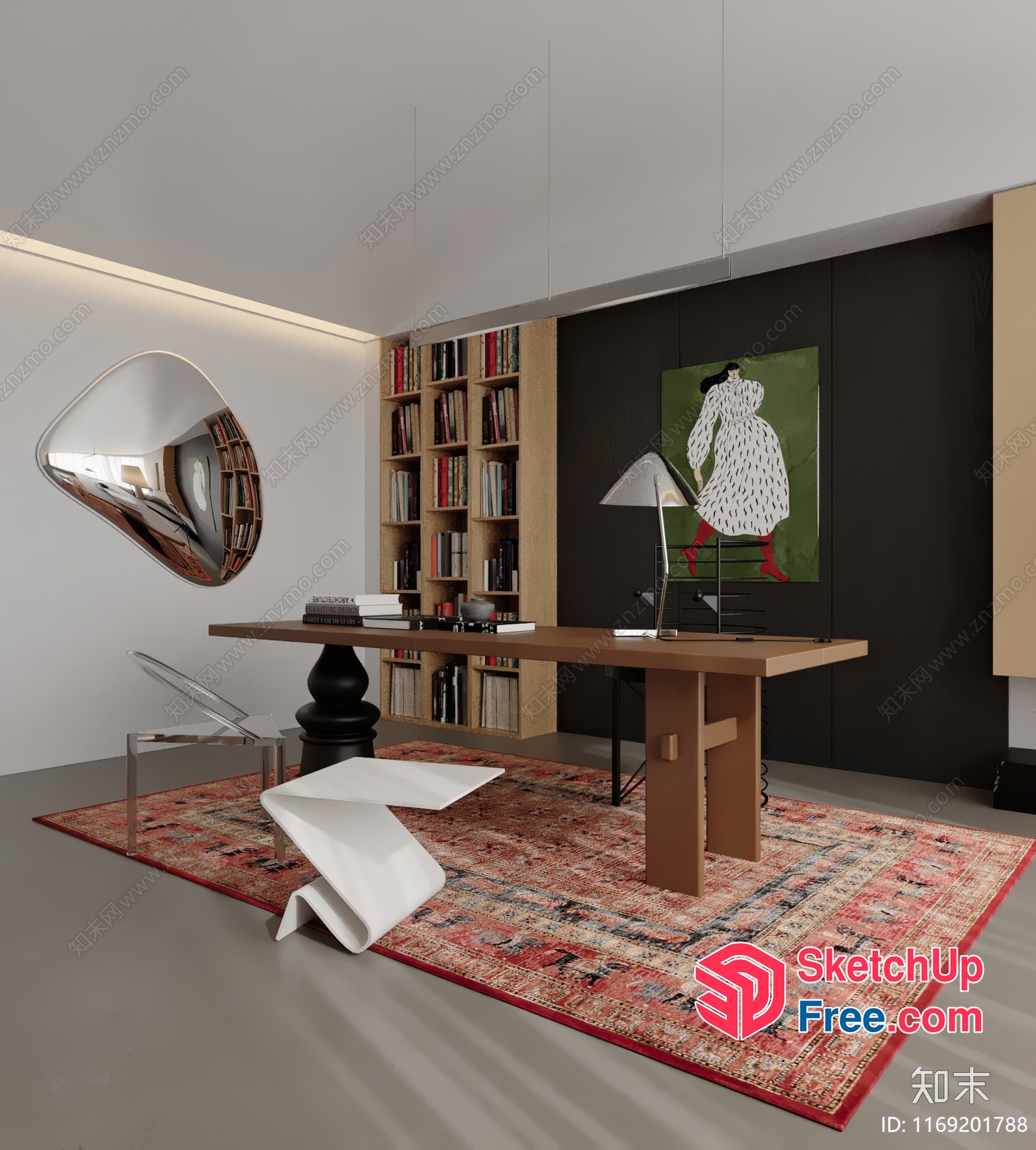 Modern Home Office With A Mix Of Traditional And Contemporary Styles 3D SketchUp File
