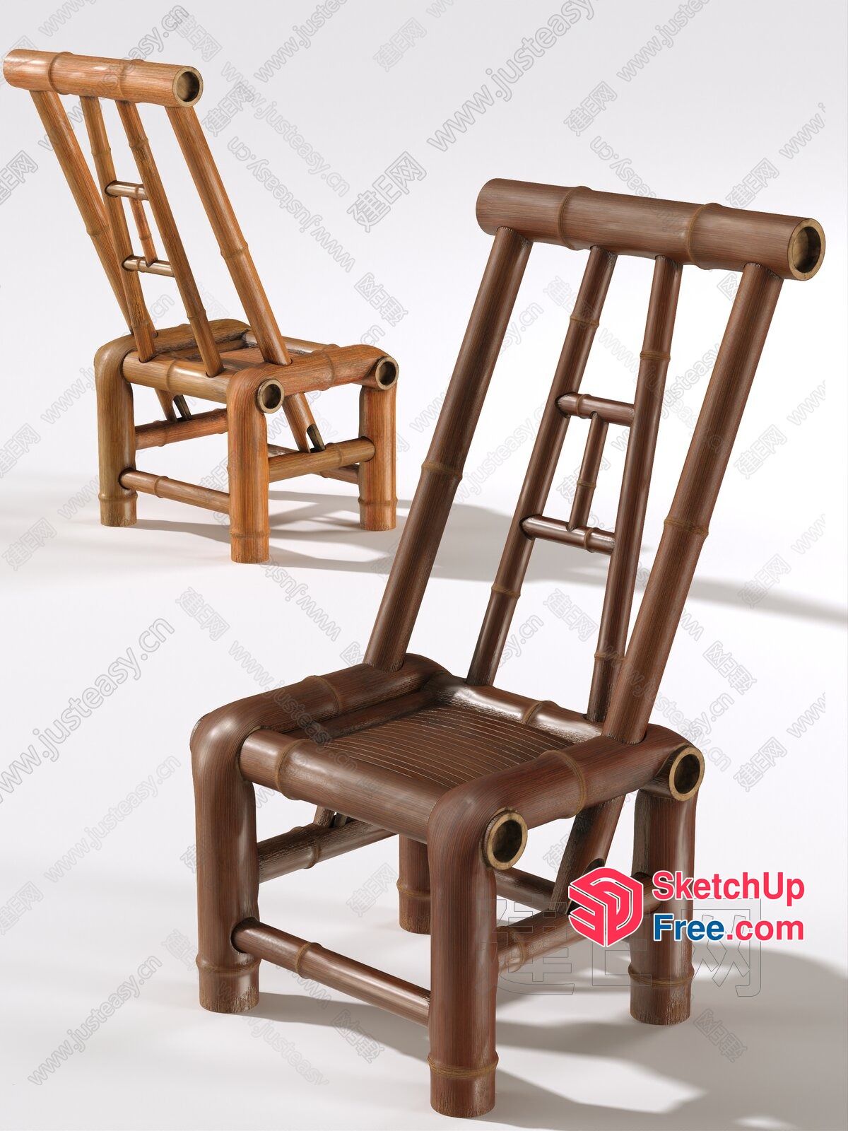 Simple Bamboo Chairs Collection 3D SketchUp File