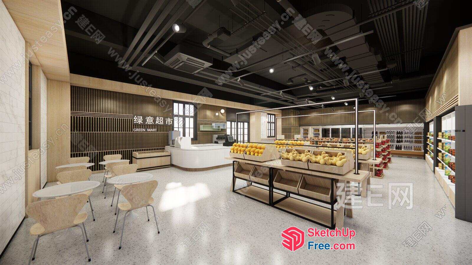 Modern Minimalist Interior Design For Retail Store 3D SketchUp File