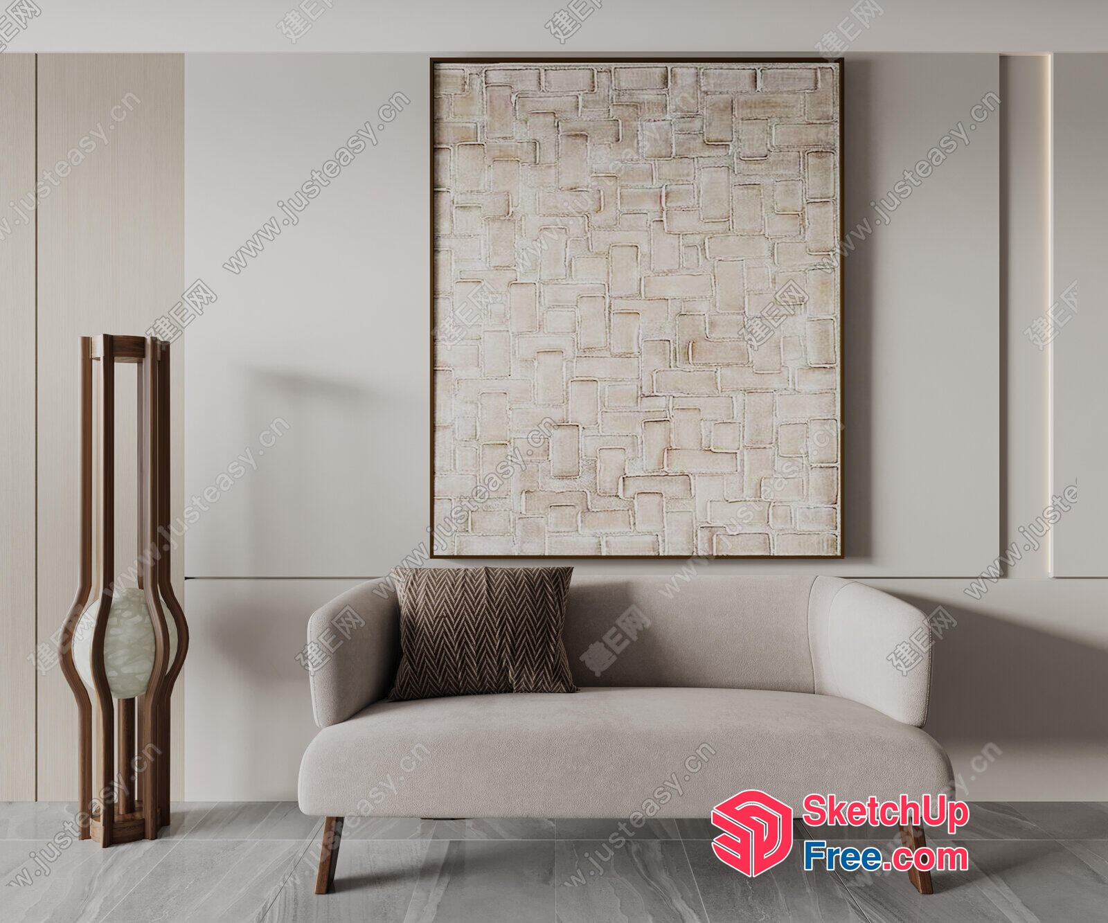 Modern Minimalist Interior Design With Elegant Furniture 3D SketchUp File