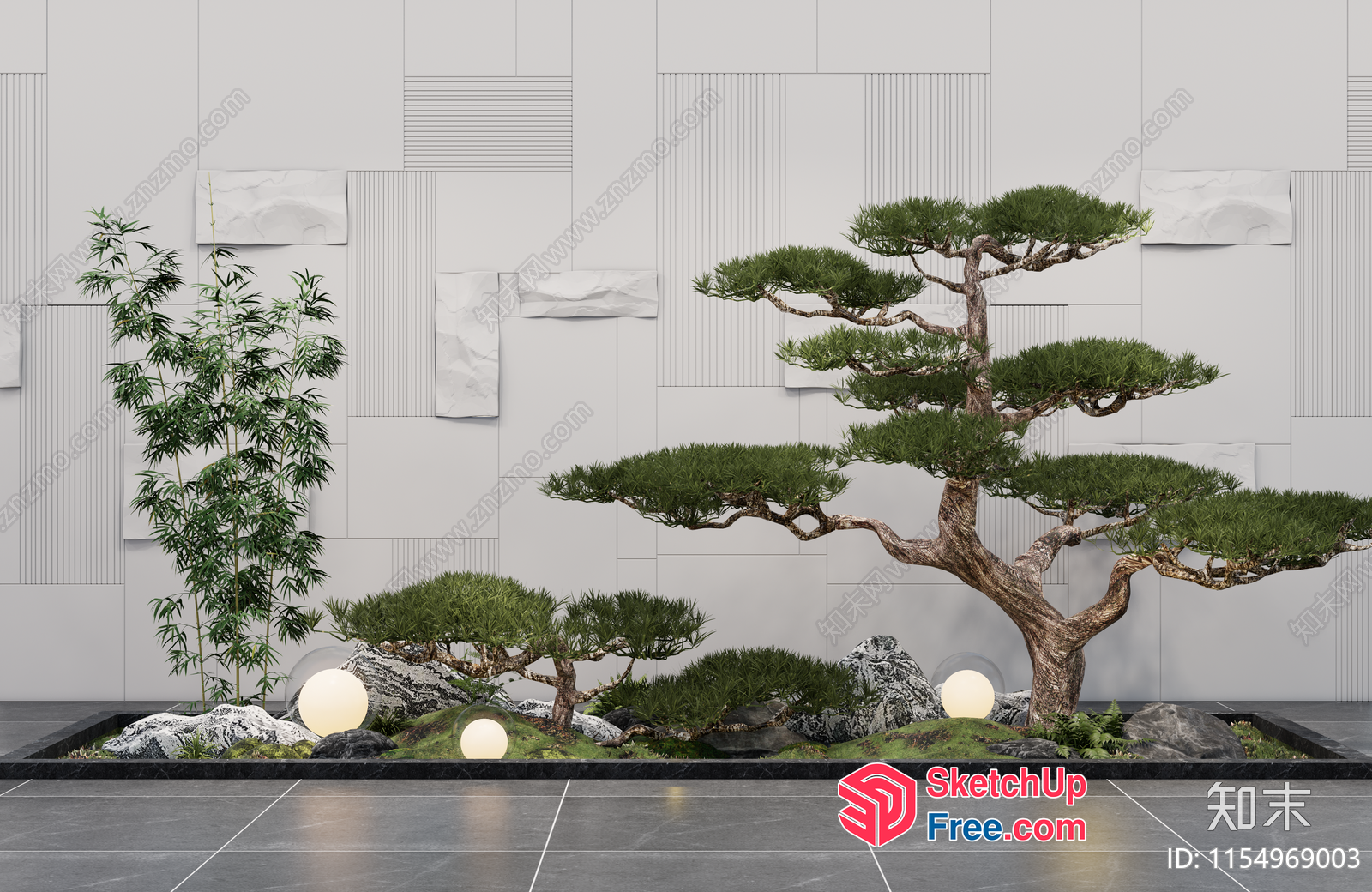 Elegant Japanese-Inspired Landscape Design 3D SketchUp File