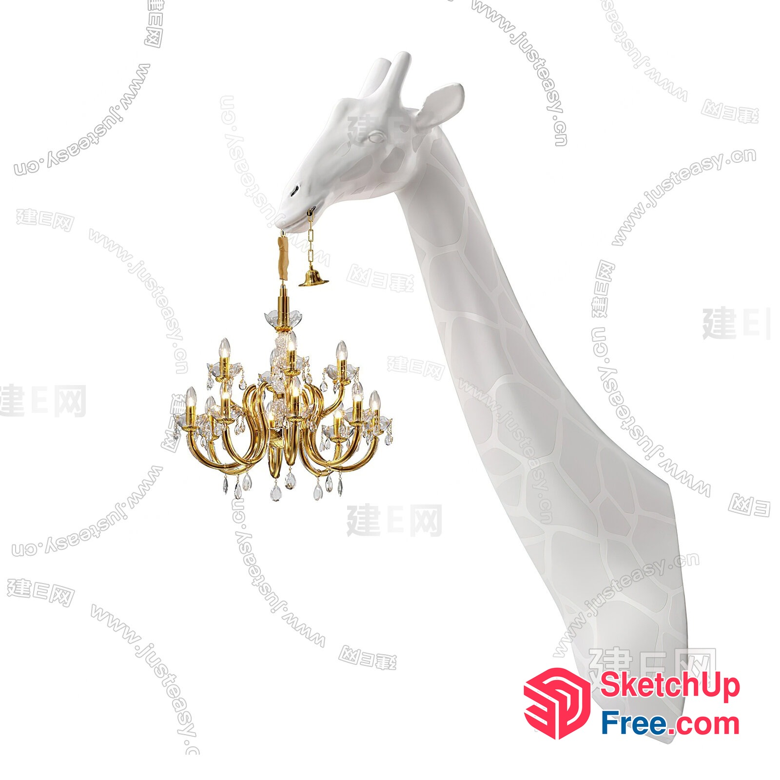 Giraffe Reaching For A Chandelier 3D SketchUp File
