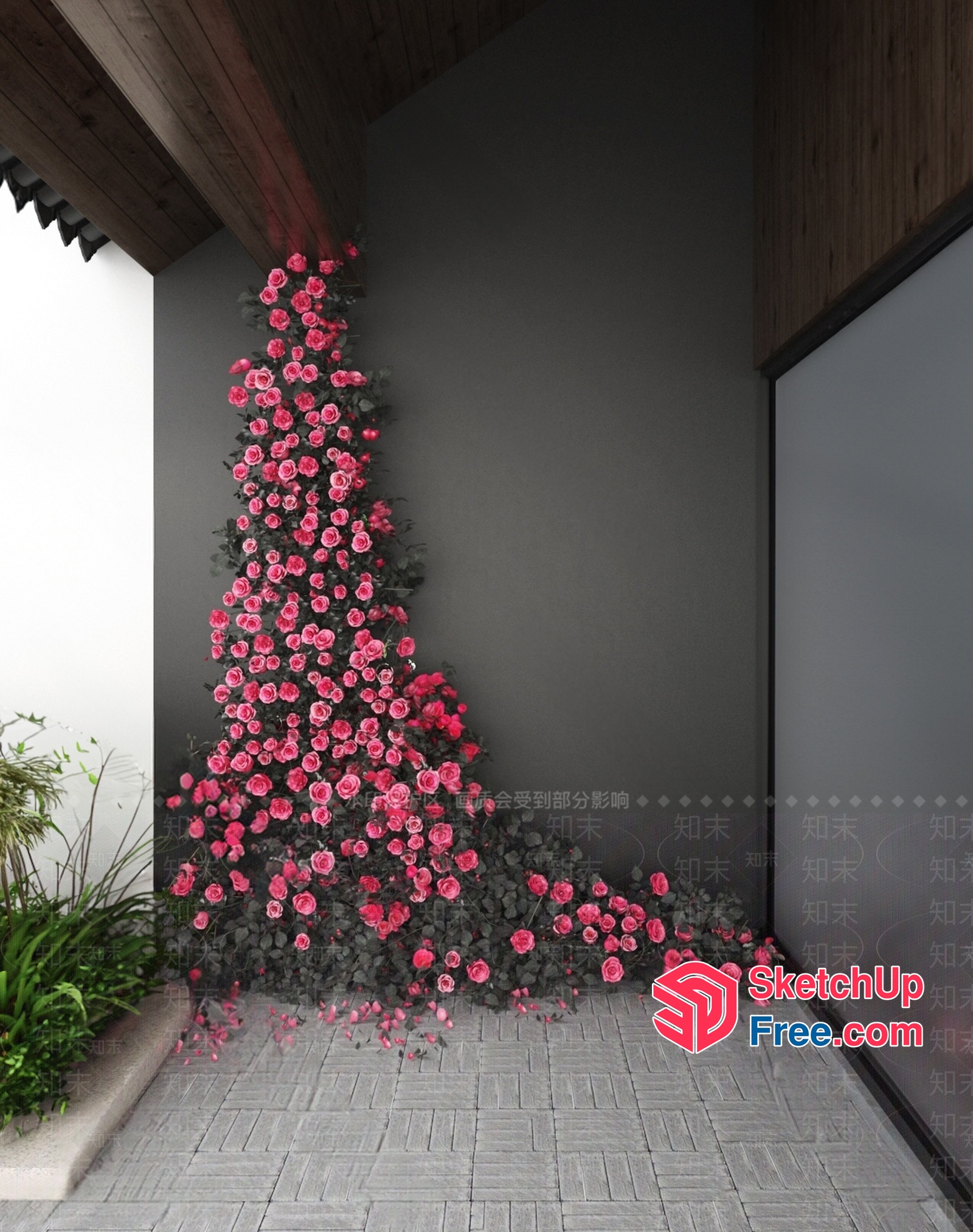 Elegant Pink Flower Arrangement 3D SketchUp File