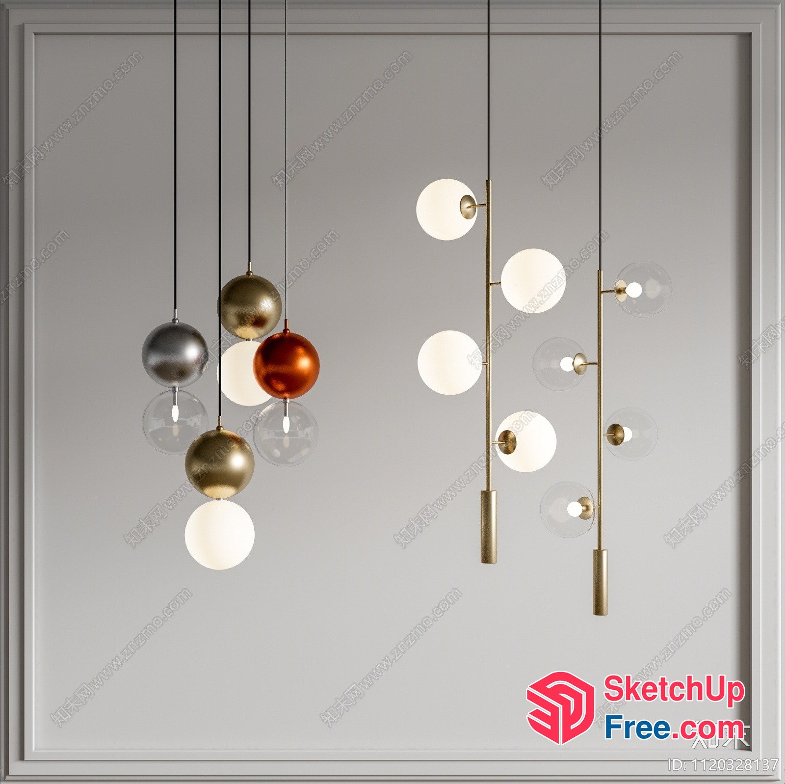 Modern Suspended Lighting Fixtures 3D SketchUp File