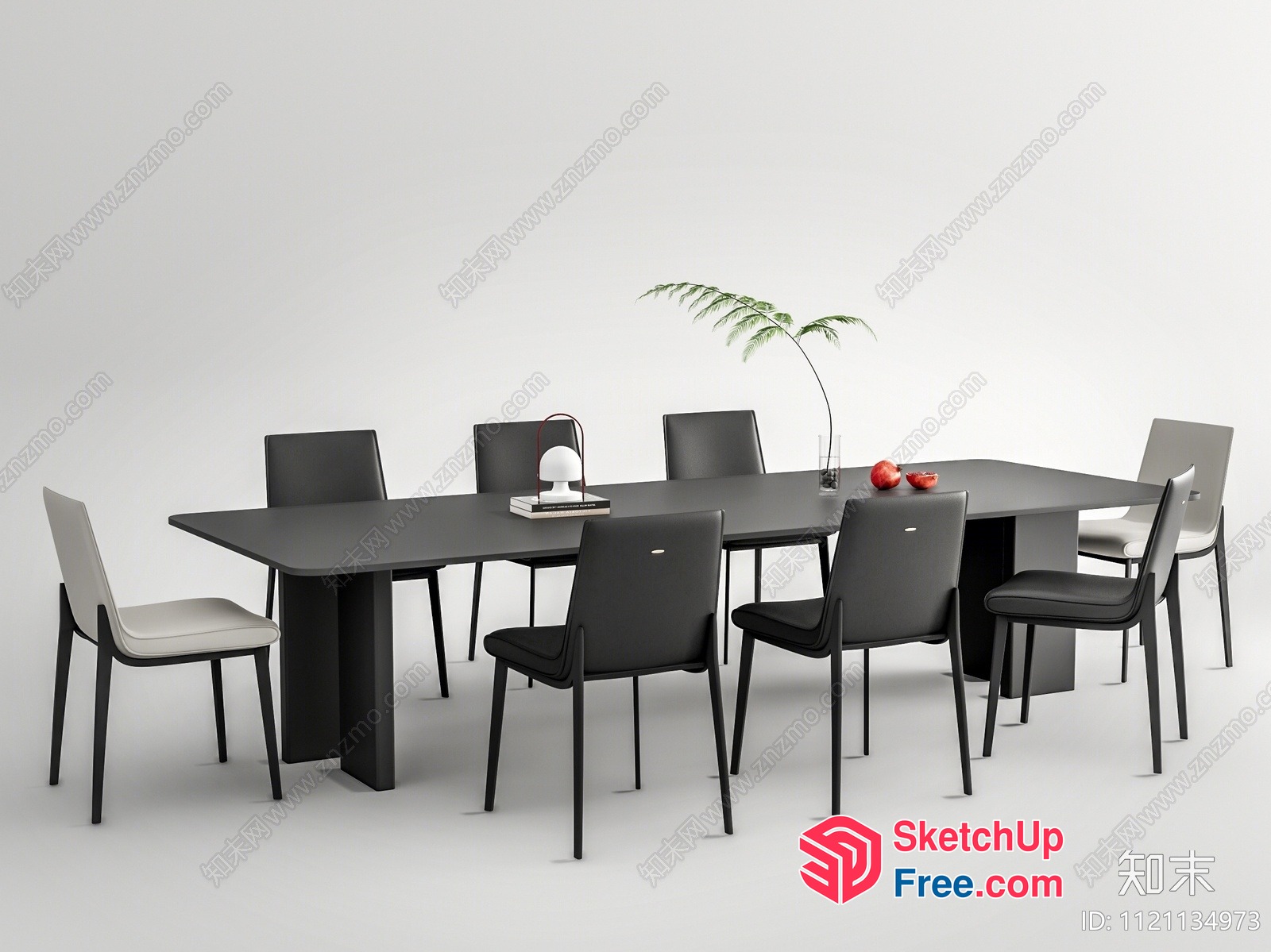 Modern Minimalist Dining Table Set 3D SketchUp File