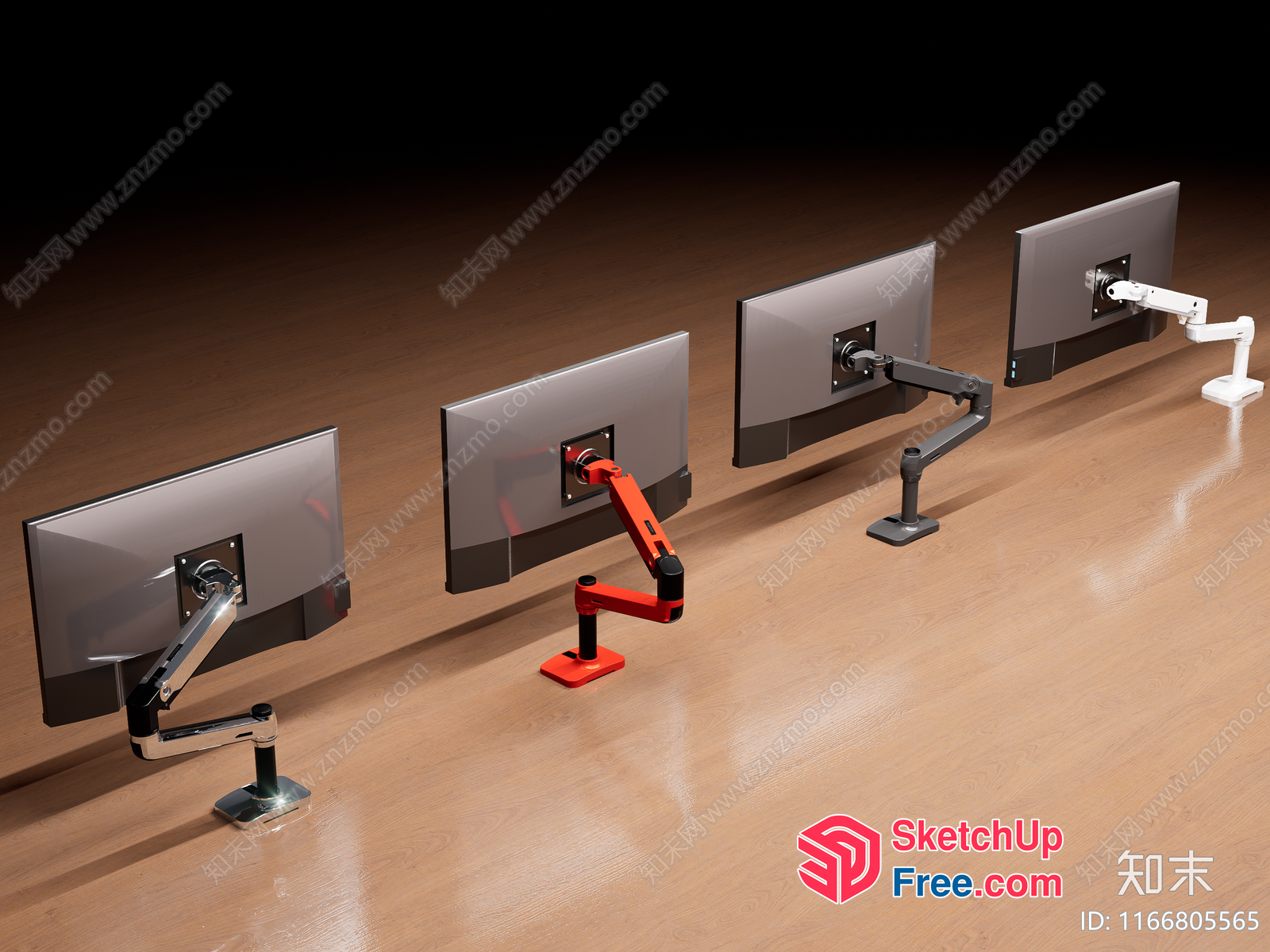 Computer Monitors On Adjustable Stands 3D SketchUp File
