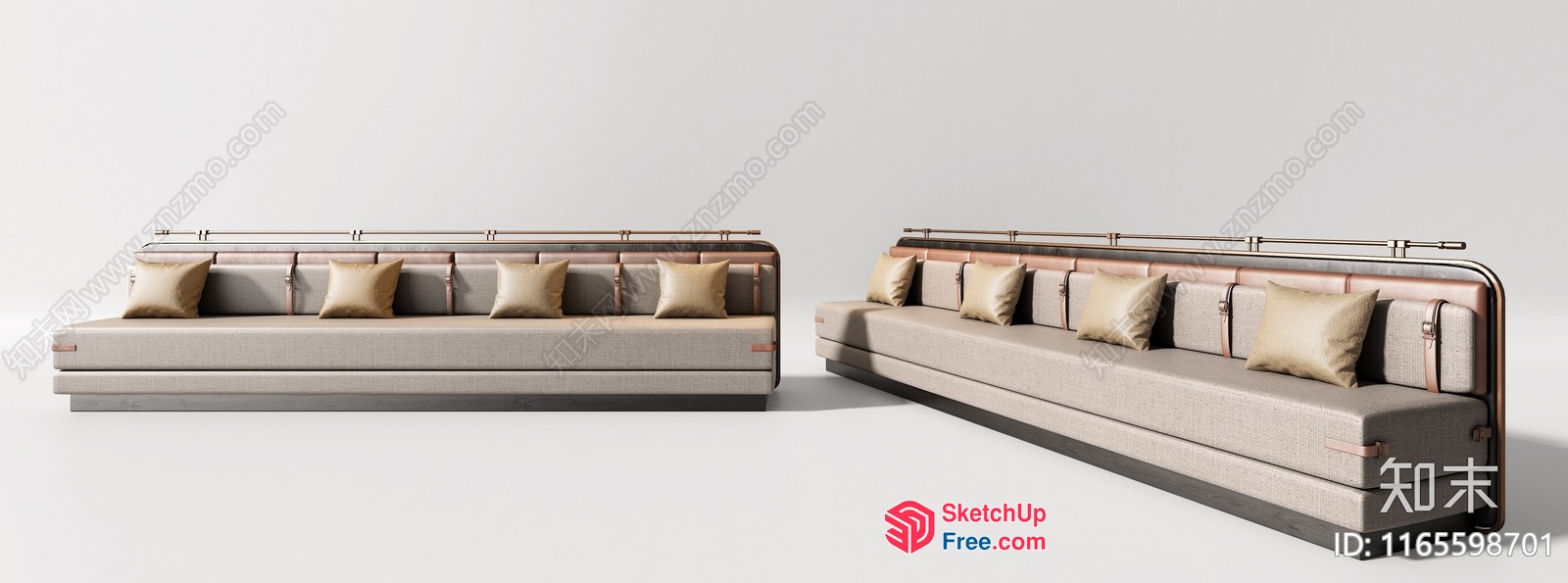 Modern Minimalist Japanese Style Sofa Set 3D SketchUp File