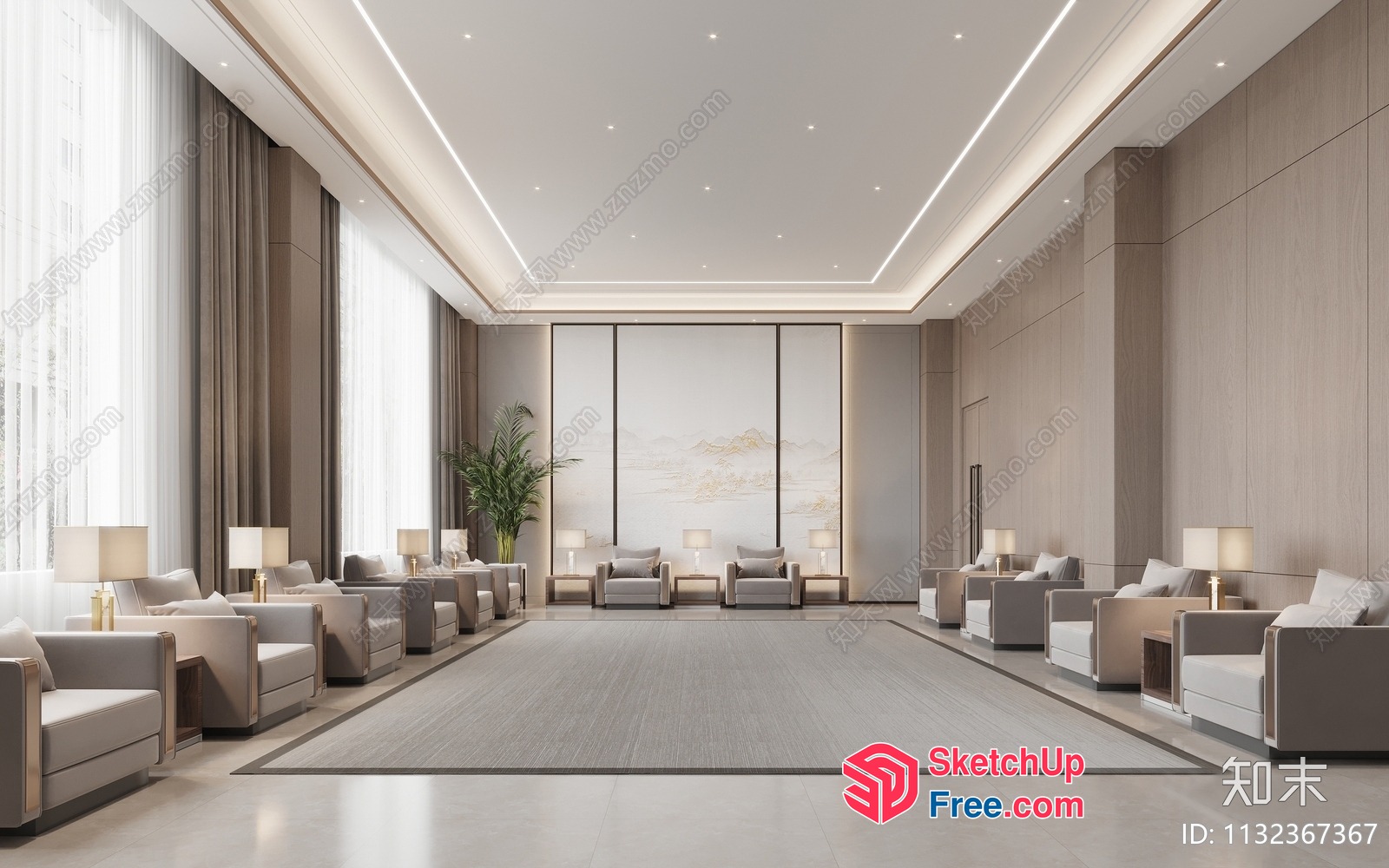 Elegant And Modern Living Room Interior 3D SketchUp File