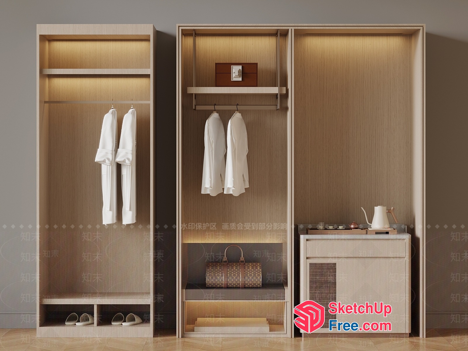 Modern Wardrobe And Storage Furniture 3D SketchUp File
