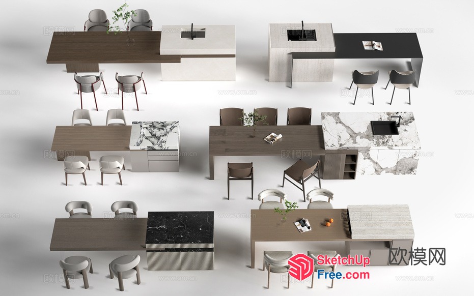 Modern Office Furniture Collection 3D SketchUp File