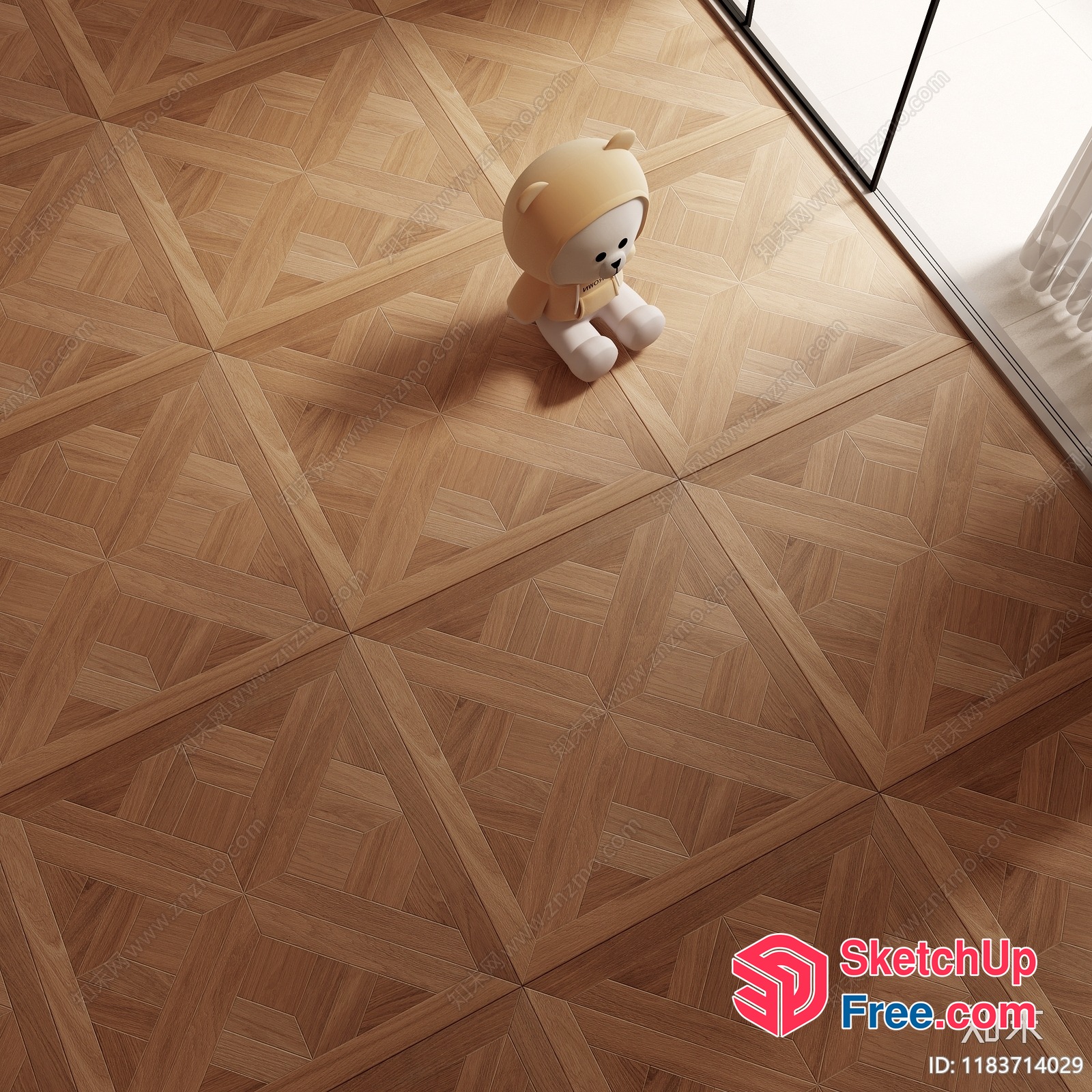 Wooden Parquet Flooring Pattern 3D SketchUp File