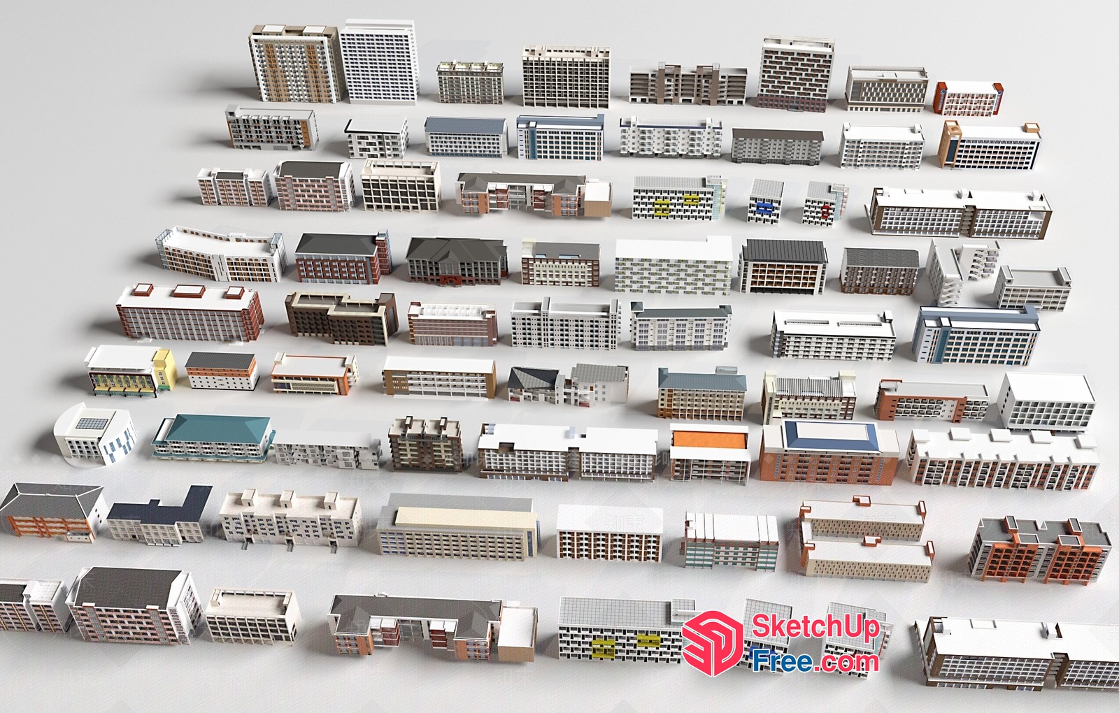 Miniature 3D Models Of Various Buildings And Structures 3D SketchUp File