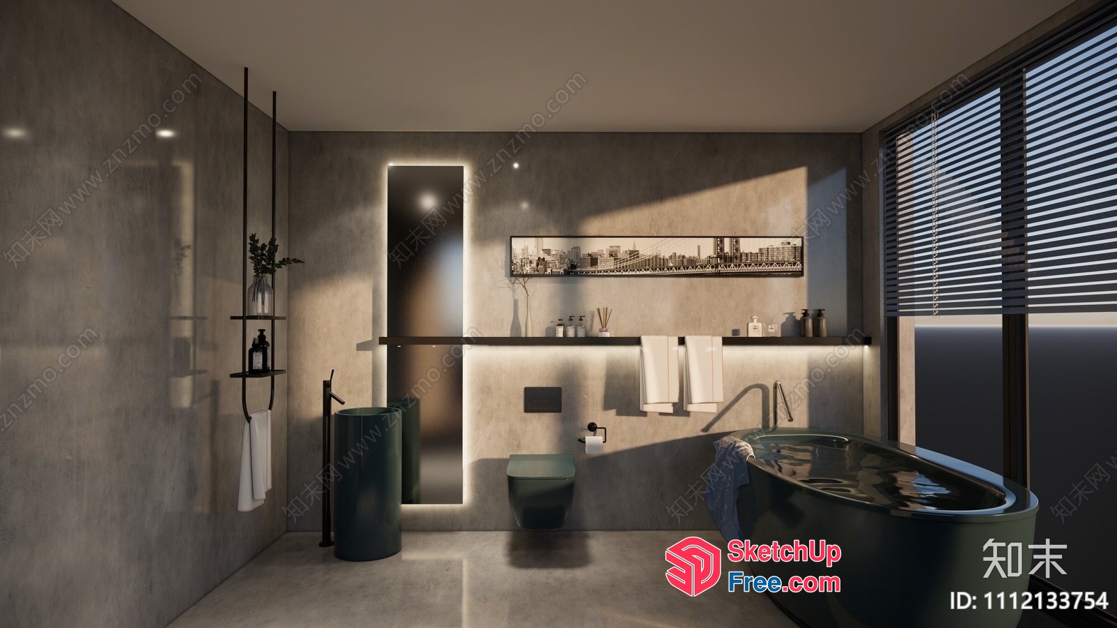 Modern Bathroom With Sleek Fixtures And Natural Light 3D SketchUp File