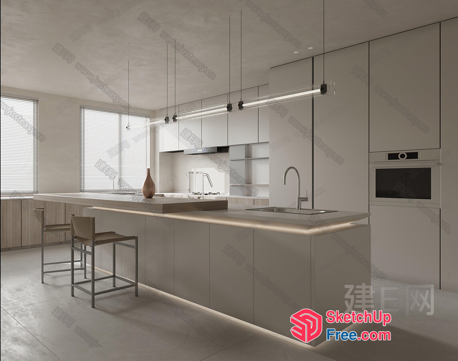 Modern Kitchen With Sleek Countertops And Stainless Steel Appliances 3D SketchUp File