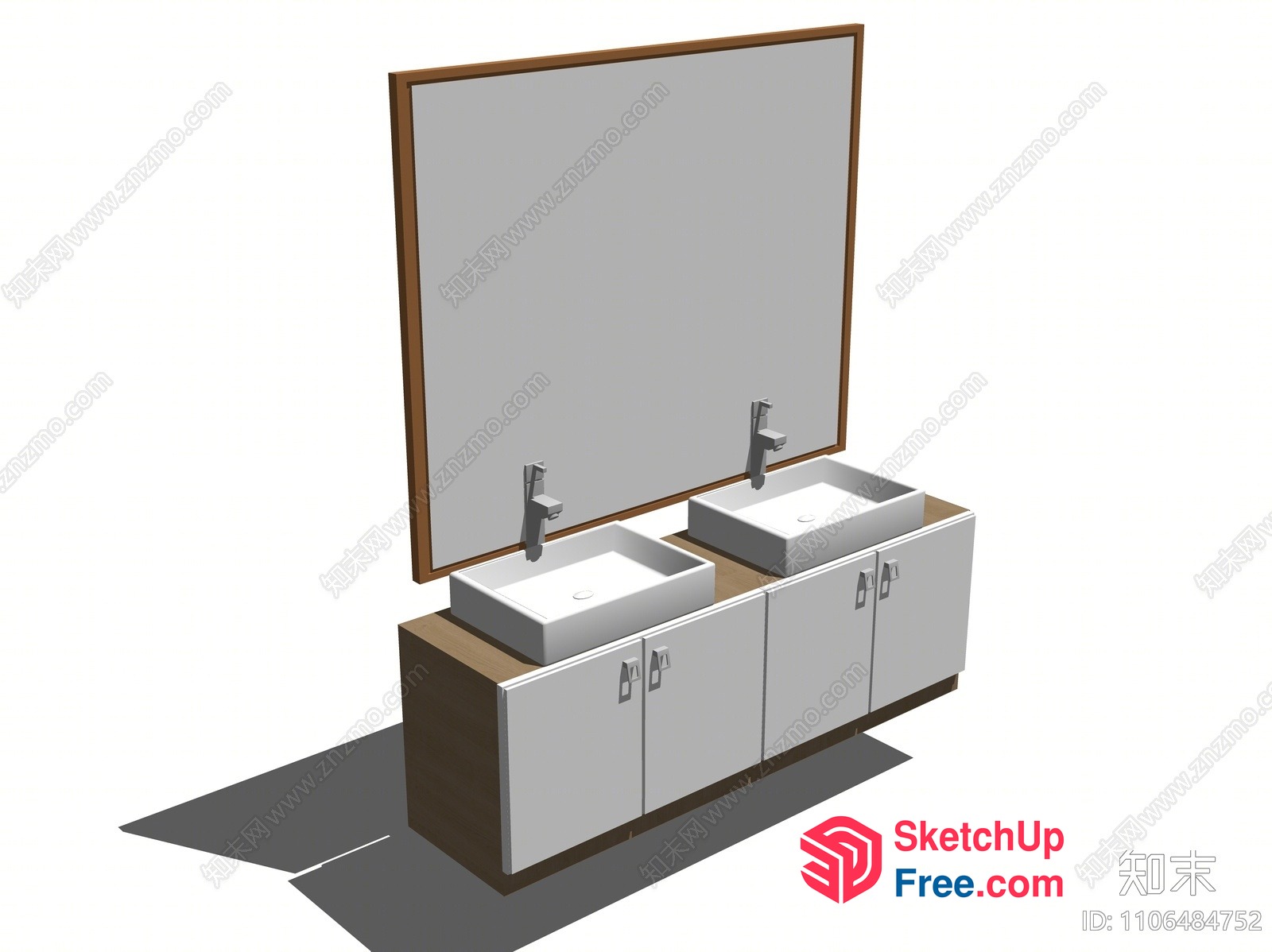 Double Sink Vanity With Mirror 3D SketchUp File