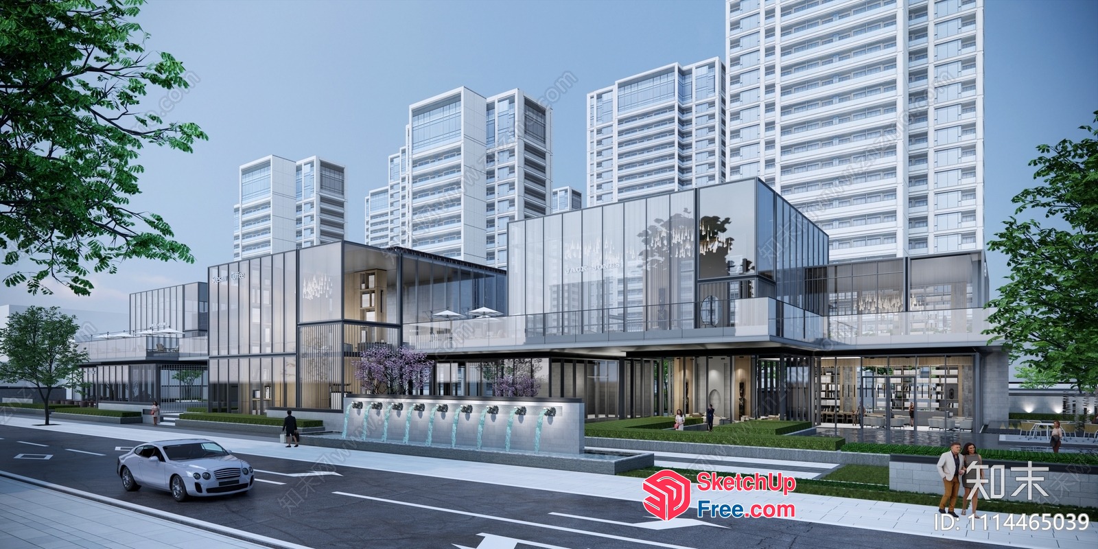 Modern Glass And Steel Building Exterior 3D SketchUp File