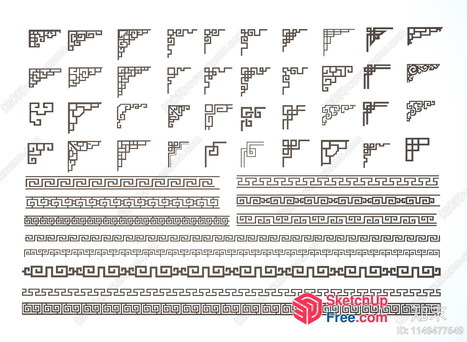 Intricate Greek Border Designs 3D SketchUp File