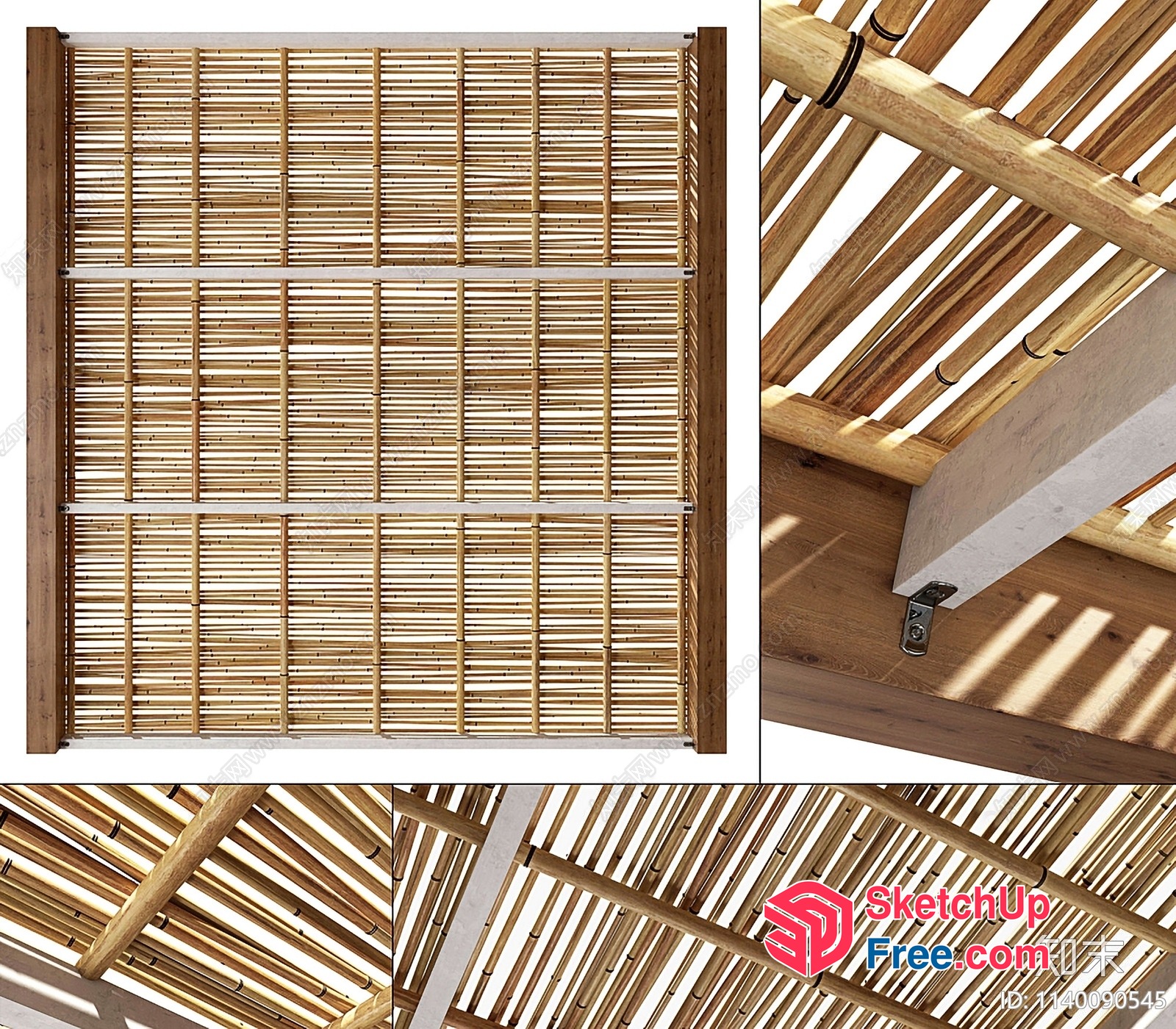 Wooden Slatted Ceiling Design 3D SketchUp File