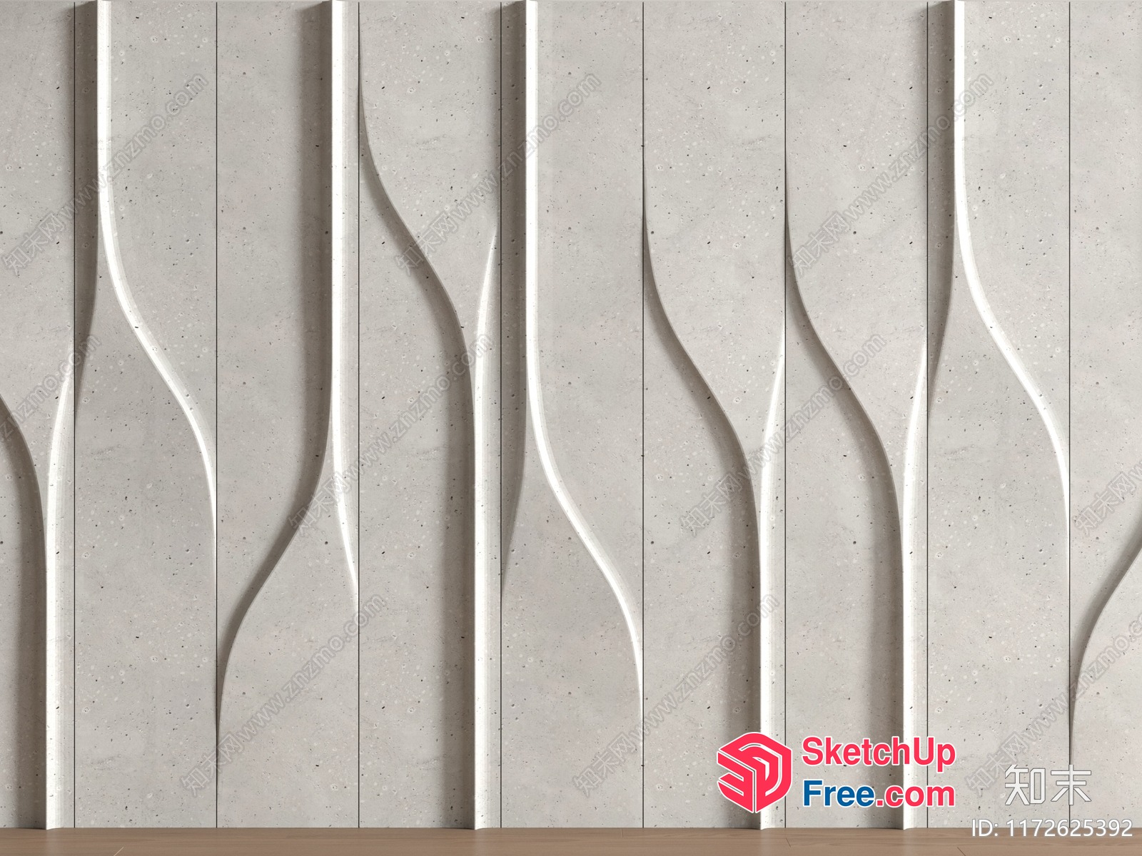 Carved Concrete Wall Panels 3D SketchUp File