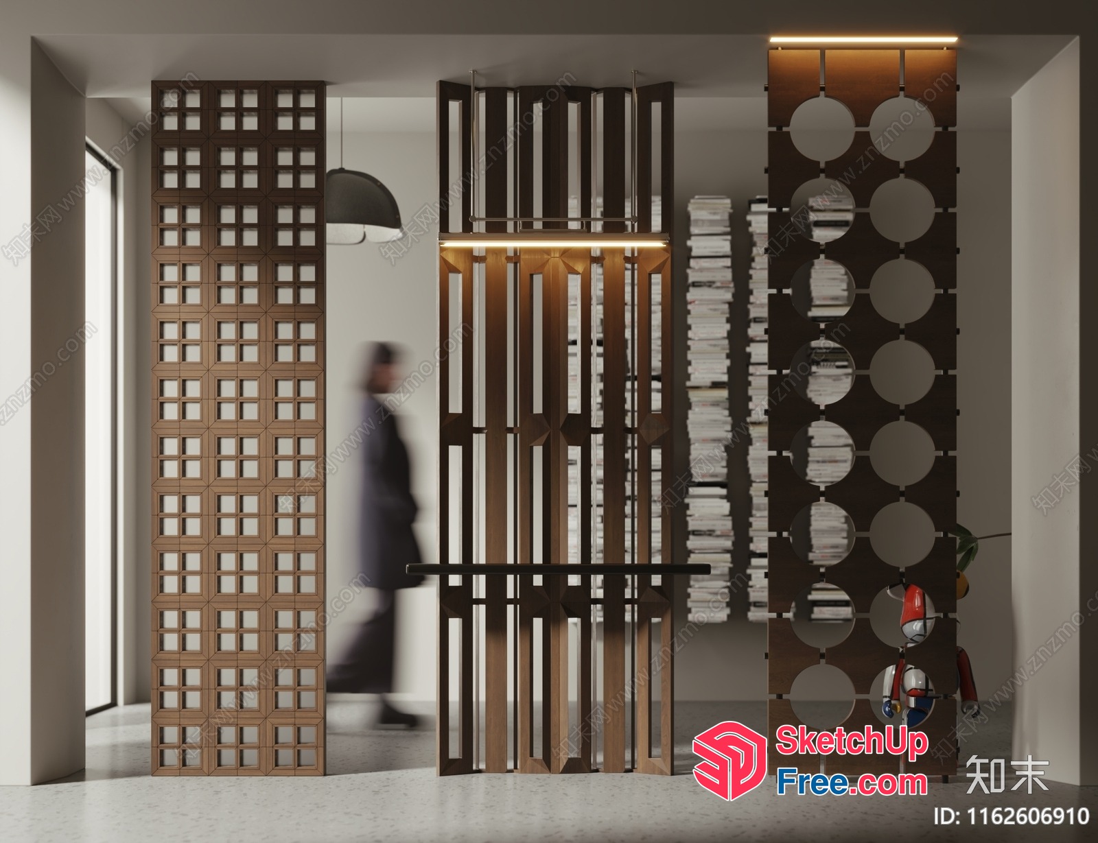 Partition Screen With Elevator And Stairs 3D SketchUp File