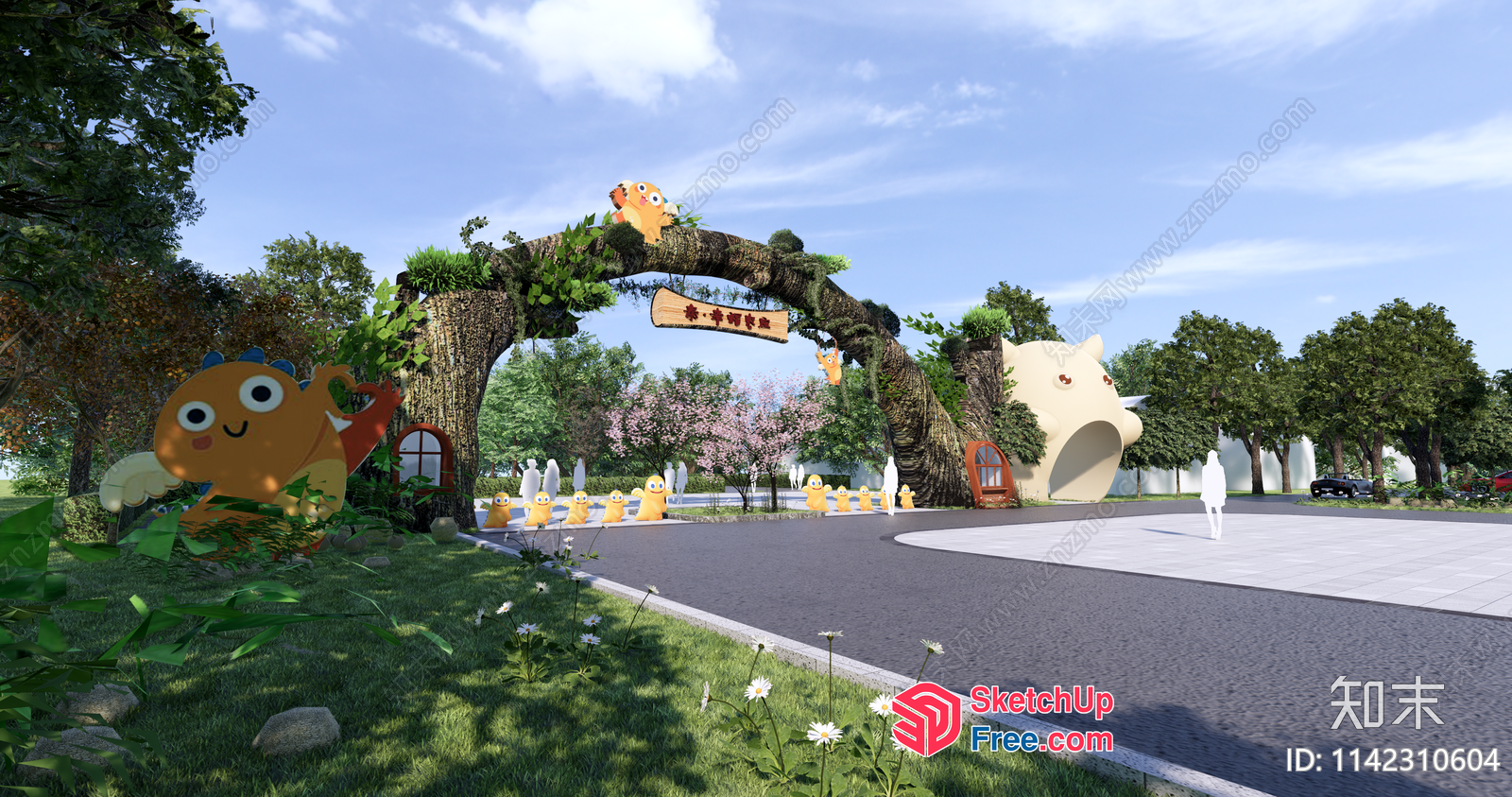Colorful Cartoon Animal Entrance Arch 3D SketchUp File