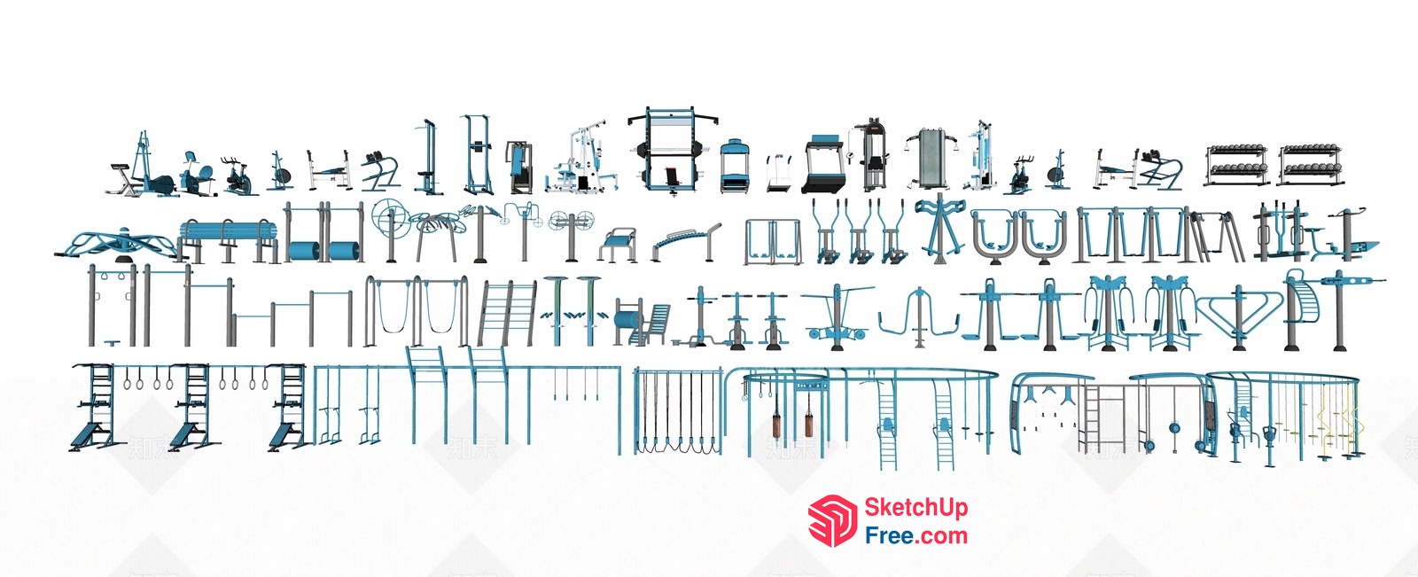 Playground Equipment Set 3D SketchUp File