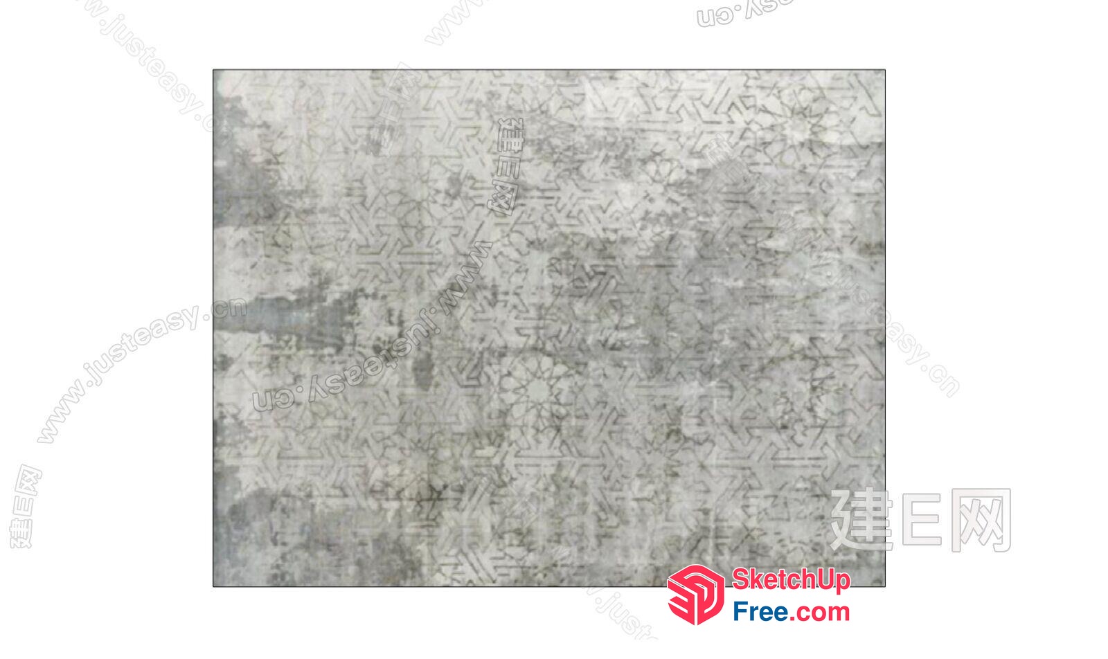 Modern Abstract Textured Gray Patterned Rug 3D SketchUp File
