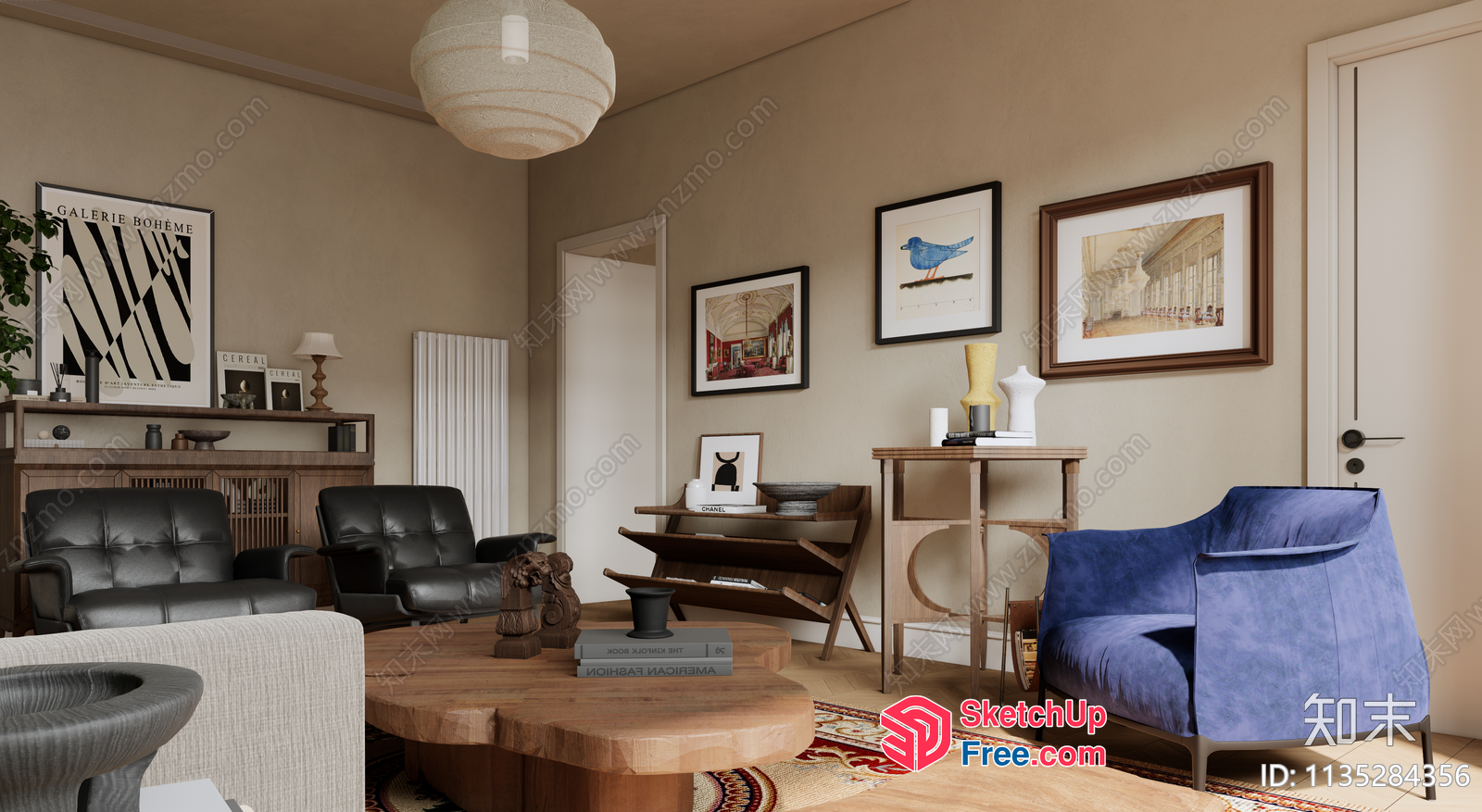Modern Living Room With A Mix Of Traditional And Contemporary Elements 3D SketchUp File