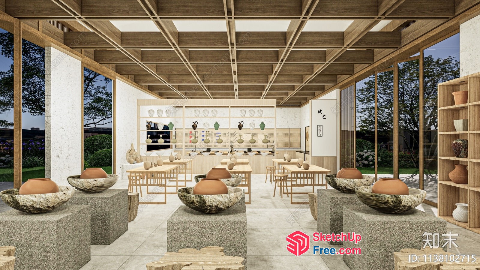 Modern Japanese-Inspired Interior Design 3D SketchUp File