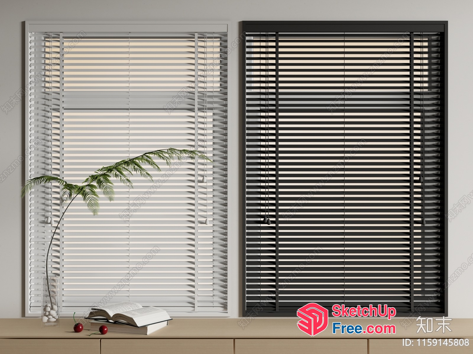 Minimalist Window Blinds In Modern Interior Setting 3D SketchUp File
