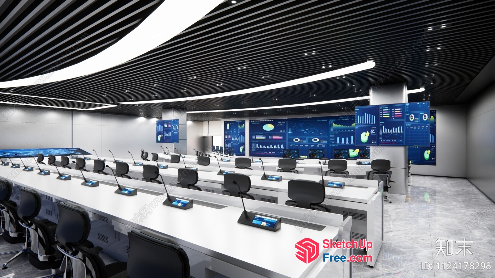Conference Room With Modern Technology 3D SketchUp File