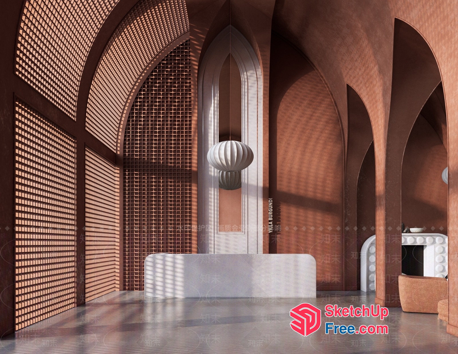 Ornate Arched Interior 3D SketchUp File