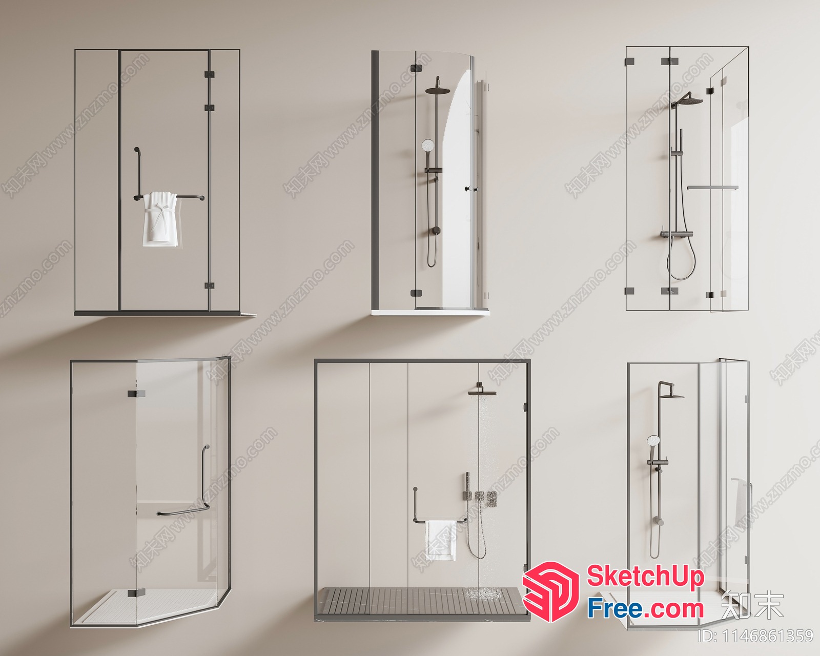 Modern Glass Shower Enclosures 3D SketchUp File