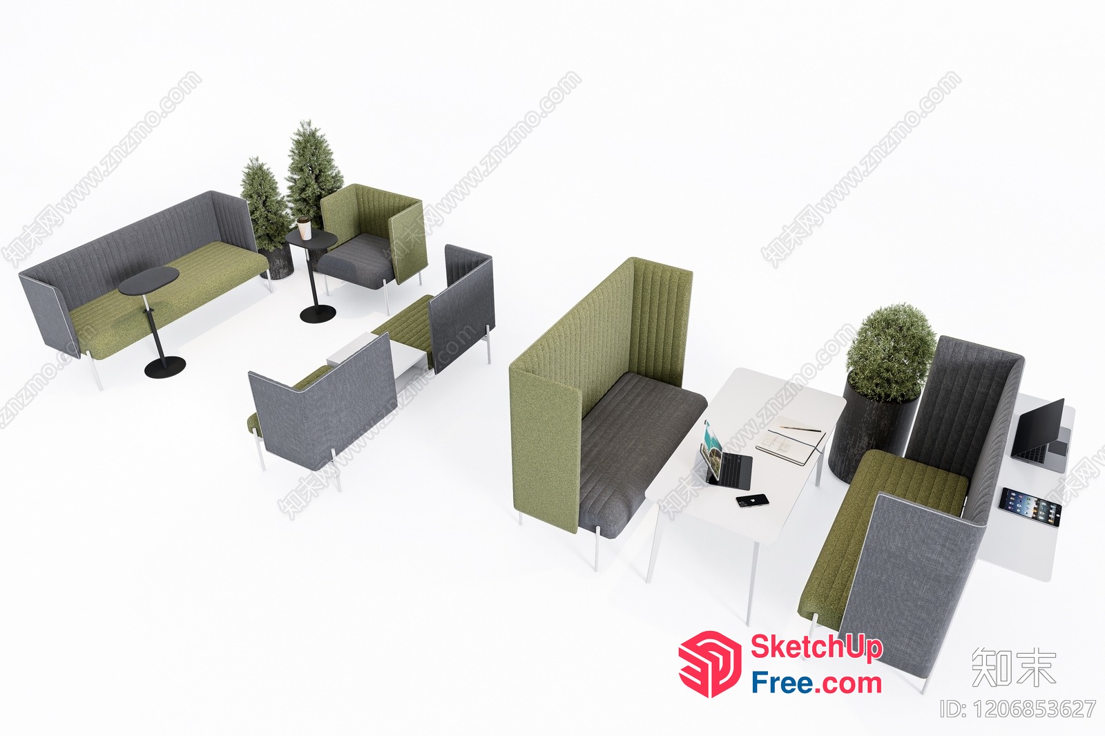 Modern Office Furniture Set 3D SketchUp File