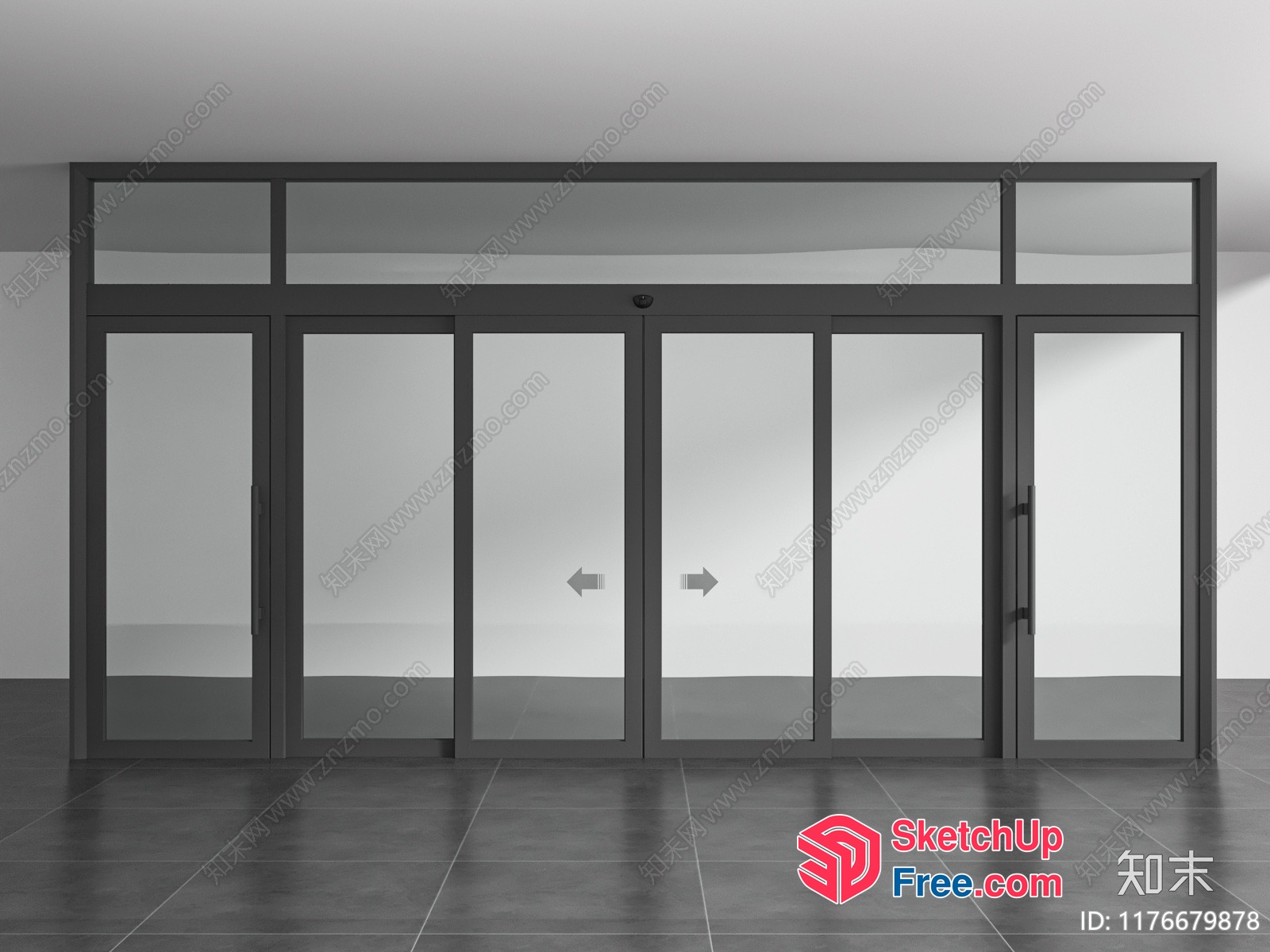 Glass Curtain Wall With Doors And Windows 3D SketchUp File