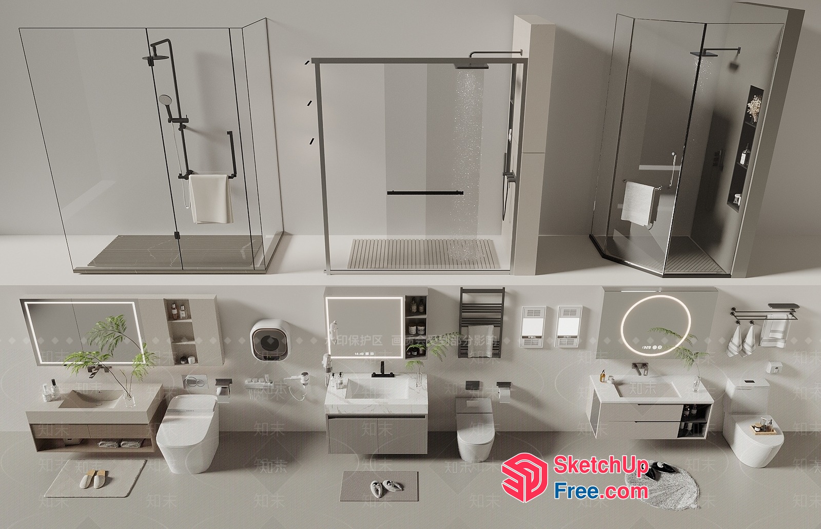 Modern Bathroom Interior With Clean Lines And Minimalist Decor 3D SketchUp File
