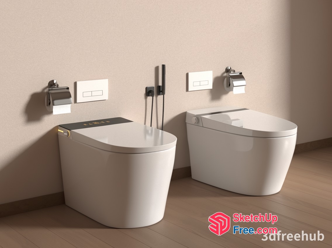 Modern Bathroom Fixtures And Appliances 3D SketchUp File