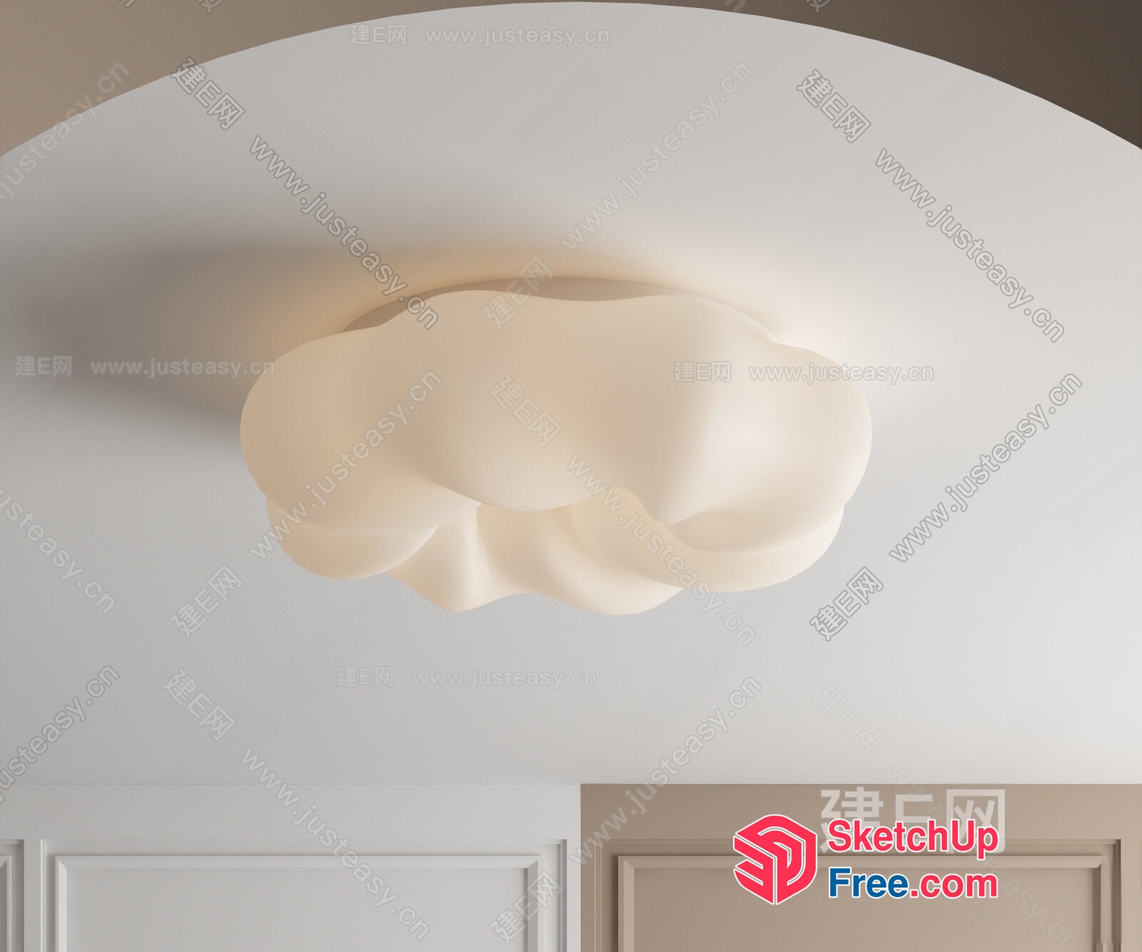 Cloud-Like White Ceiling Feature 3D SketchUp File