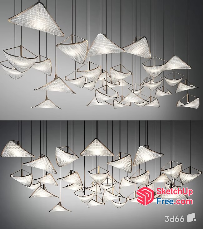 Modern Chandelier With Unique Sailboat Design 3D SketchUp File