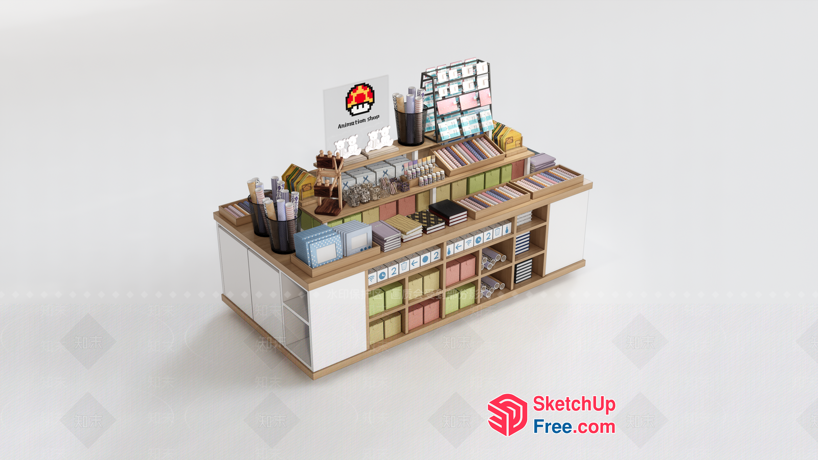 Animated Cartoon Shop 3D SketchUp File